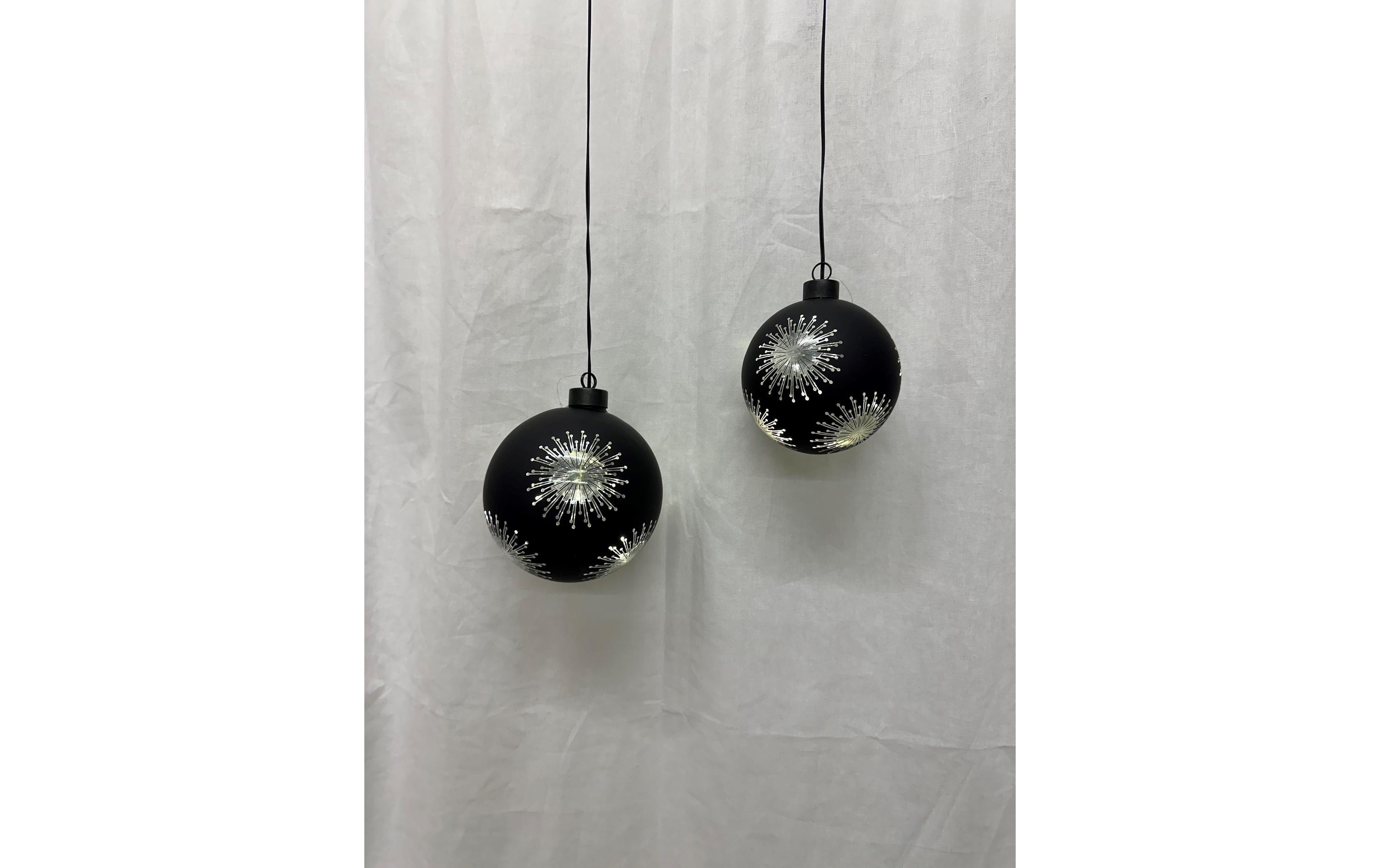 Dameco Weihnachtskugel 8 LEDs, Ø 10 cm, Schwarz