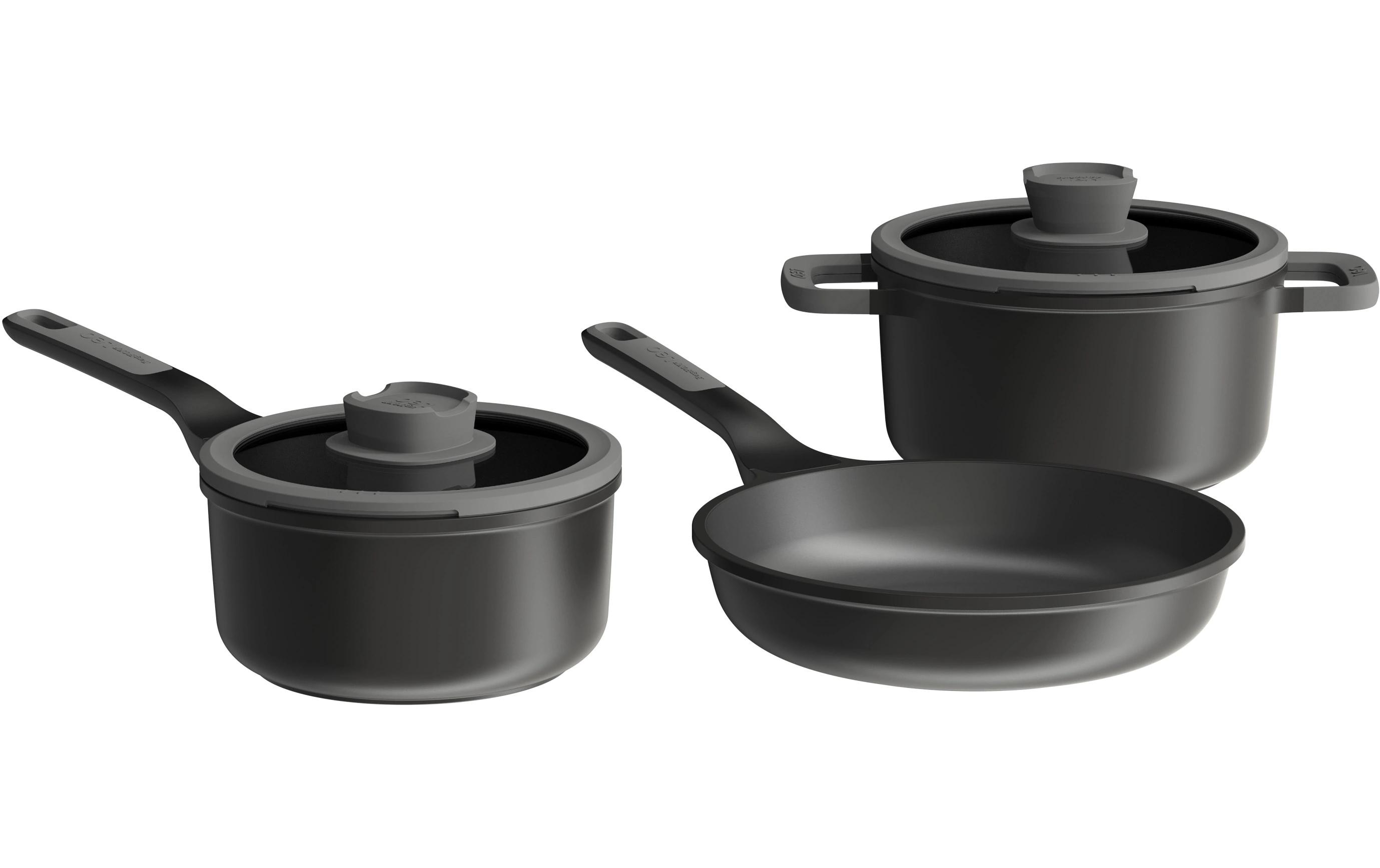 BergHOFF Pfannen-Set Leo Stone+ 5-teilig 18 cm/20 cm/24 cm