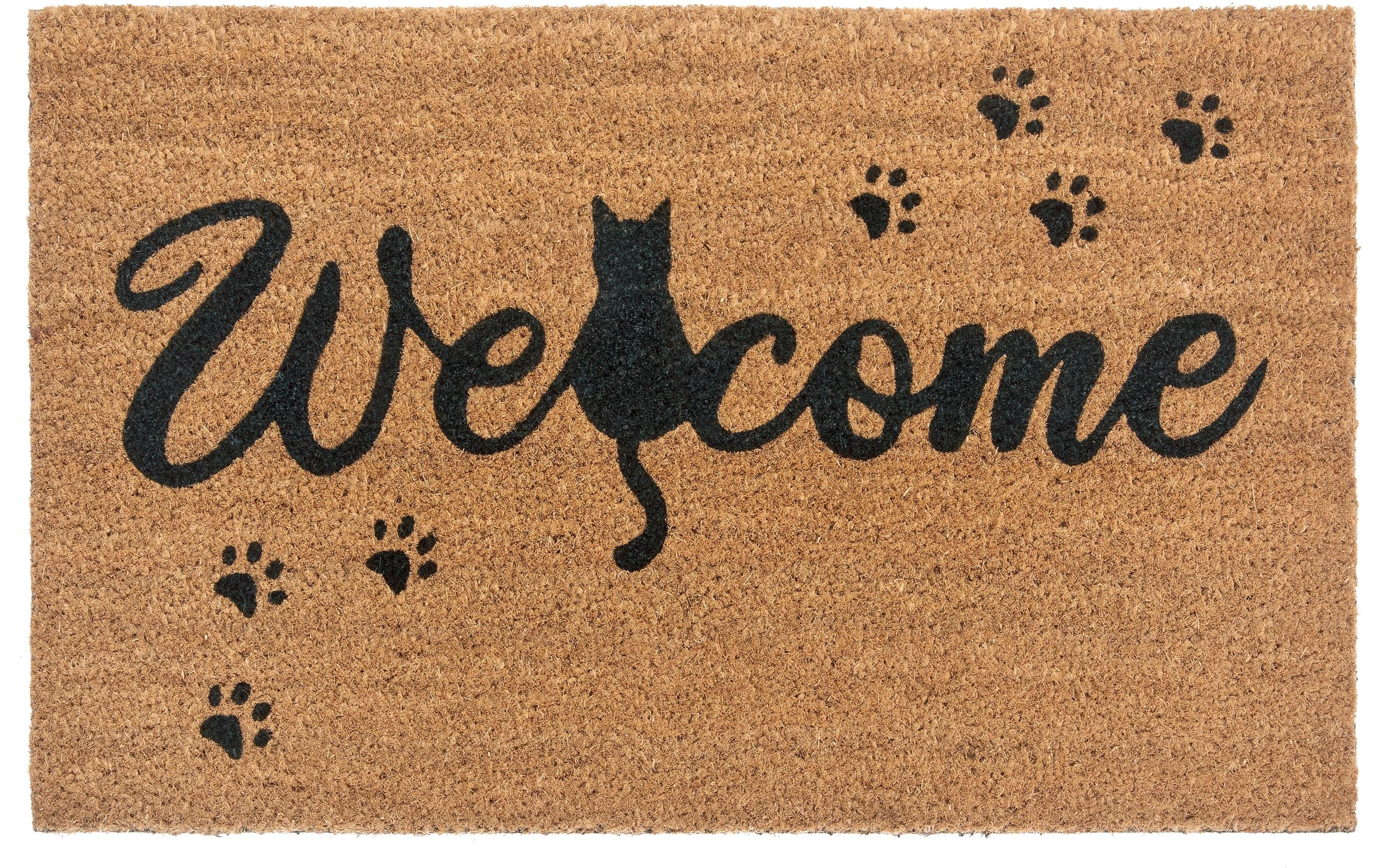 Hanse Home Fussmatte Cat Paws 45 cm x 75 cm, Braun/Schwarz
