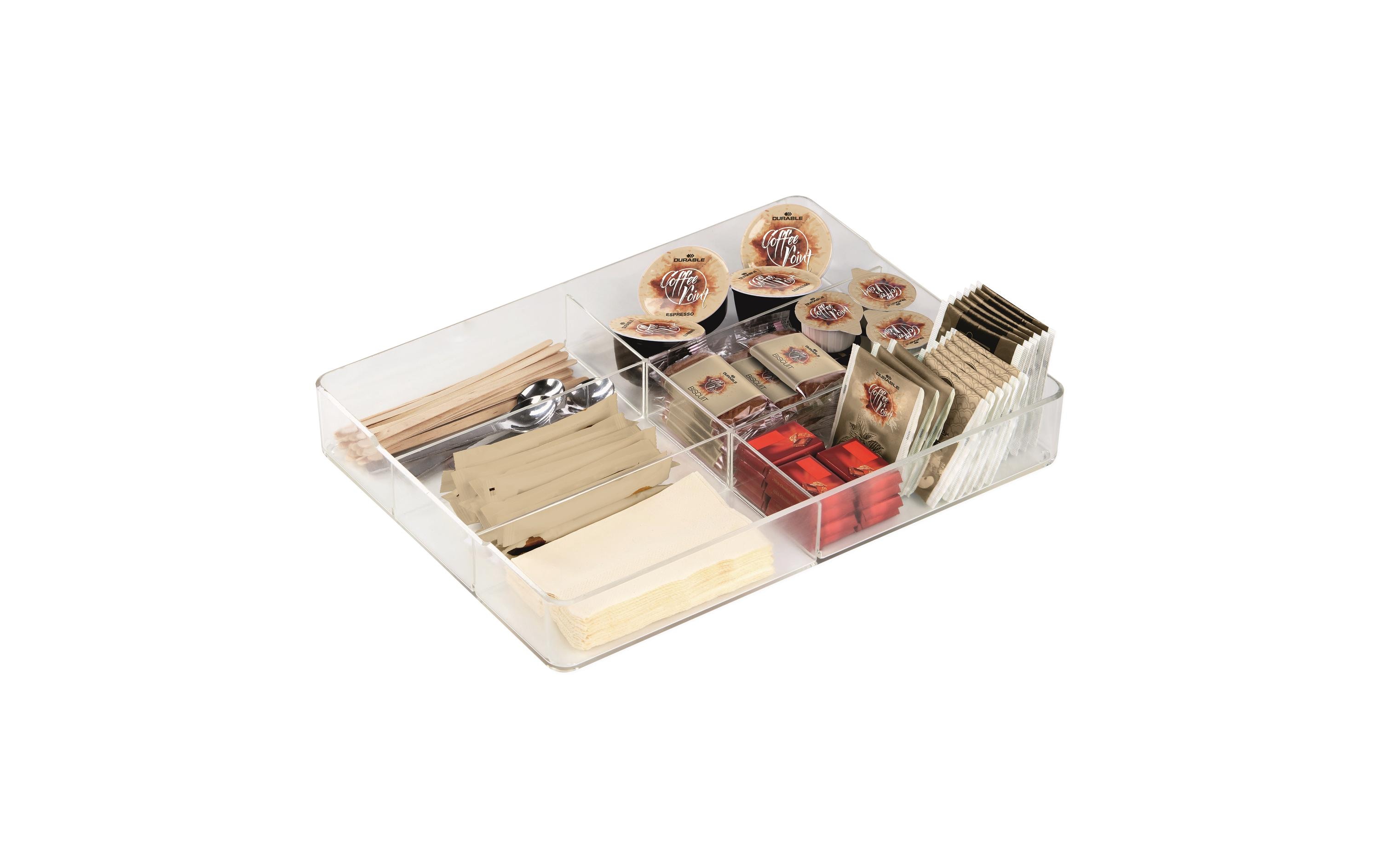 DURABLE Serviertablett Coffee Point Caddy Transparent