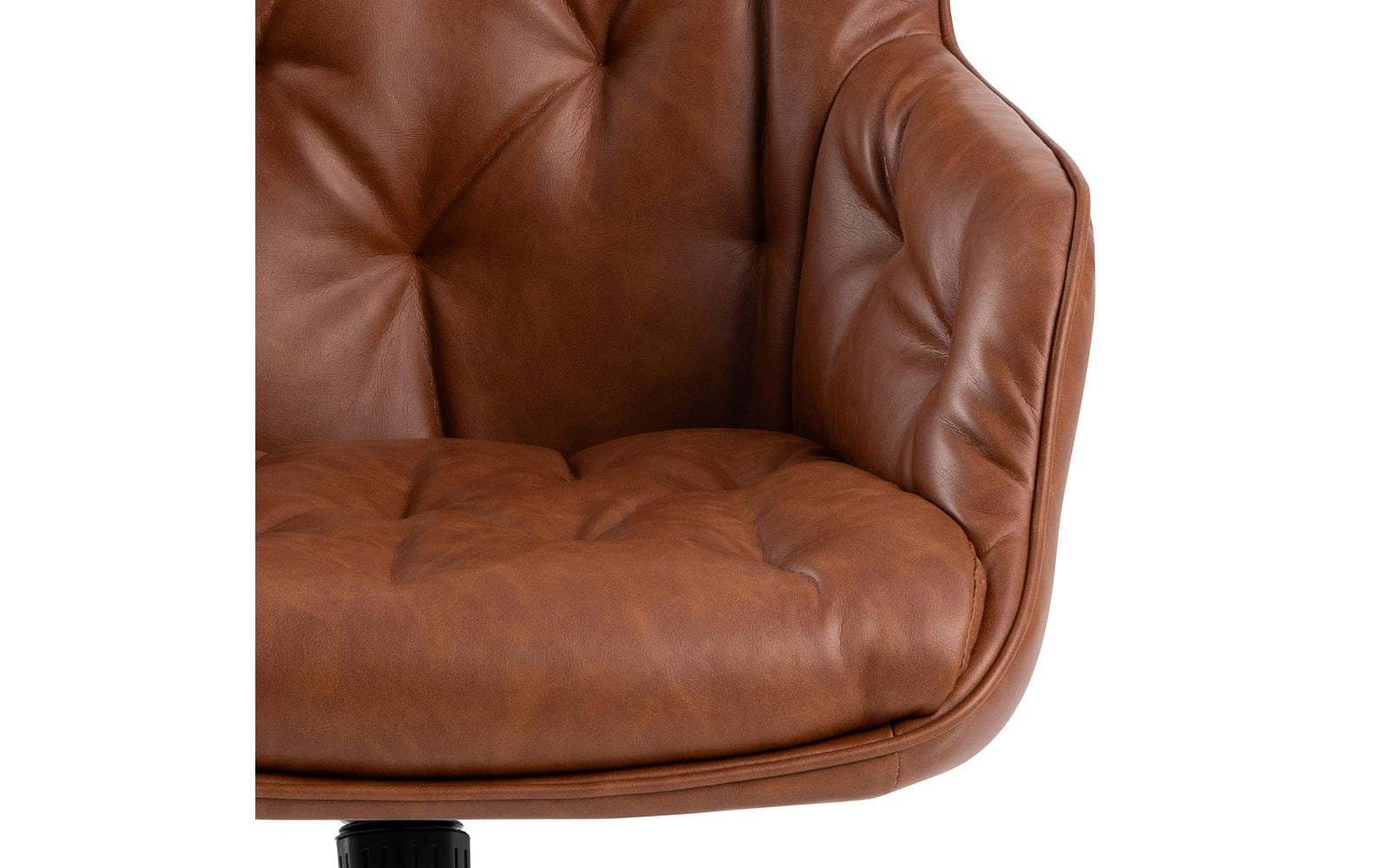 AC Design Bürostuhl Erik, mit Polsterrücken und Armlehnen, Cognac