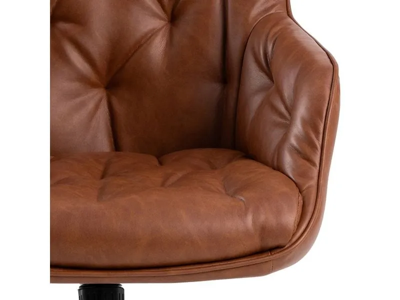 AC Design Bürostuhl Erik, mit Polsterrücken und Armlehnen, Cognac