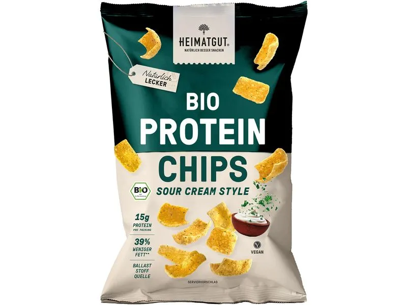 Heimatgut Protein Chips Sour Cream Style 63 g Heimatgut Protein Chips Sour Cream Style 63 g