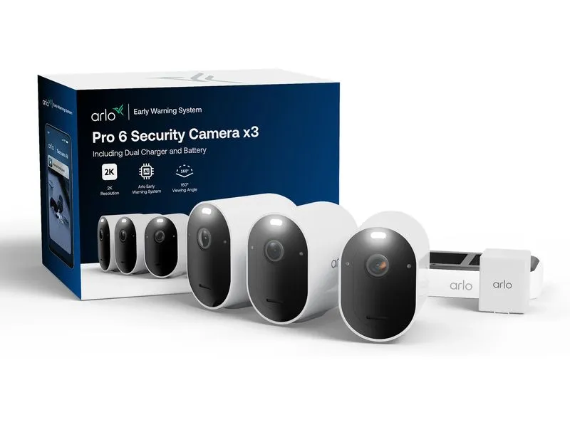 Arlo Überwachungsset Pro 6 2K 3er Set Weiss