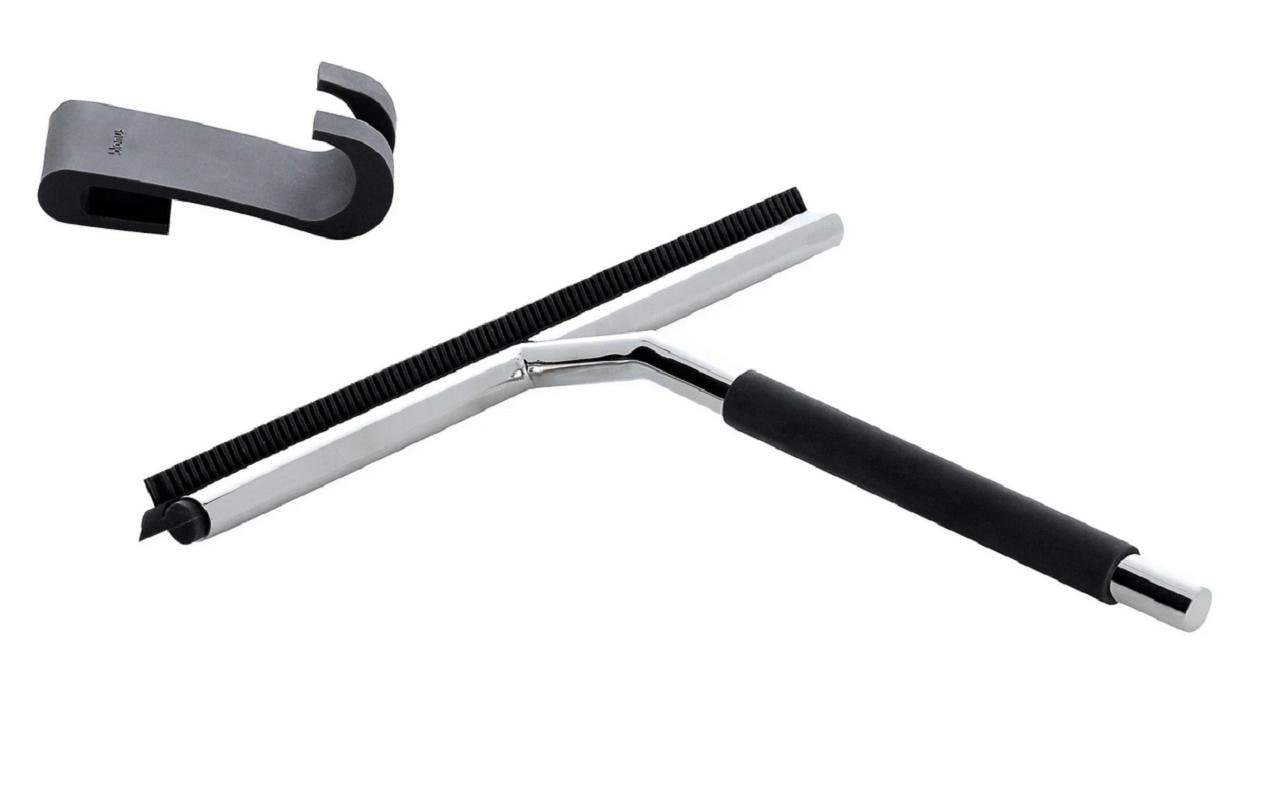 Blomus Duschabzieher Lavea inkl. Halterung Schwarz/Silber