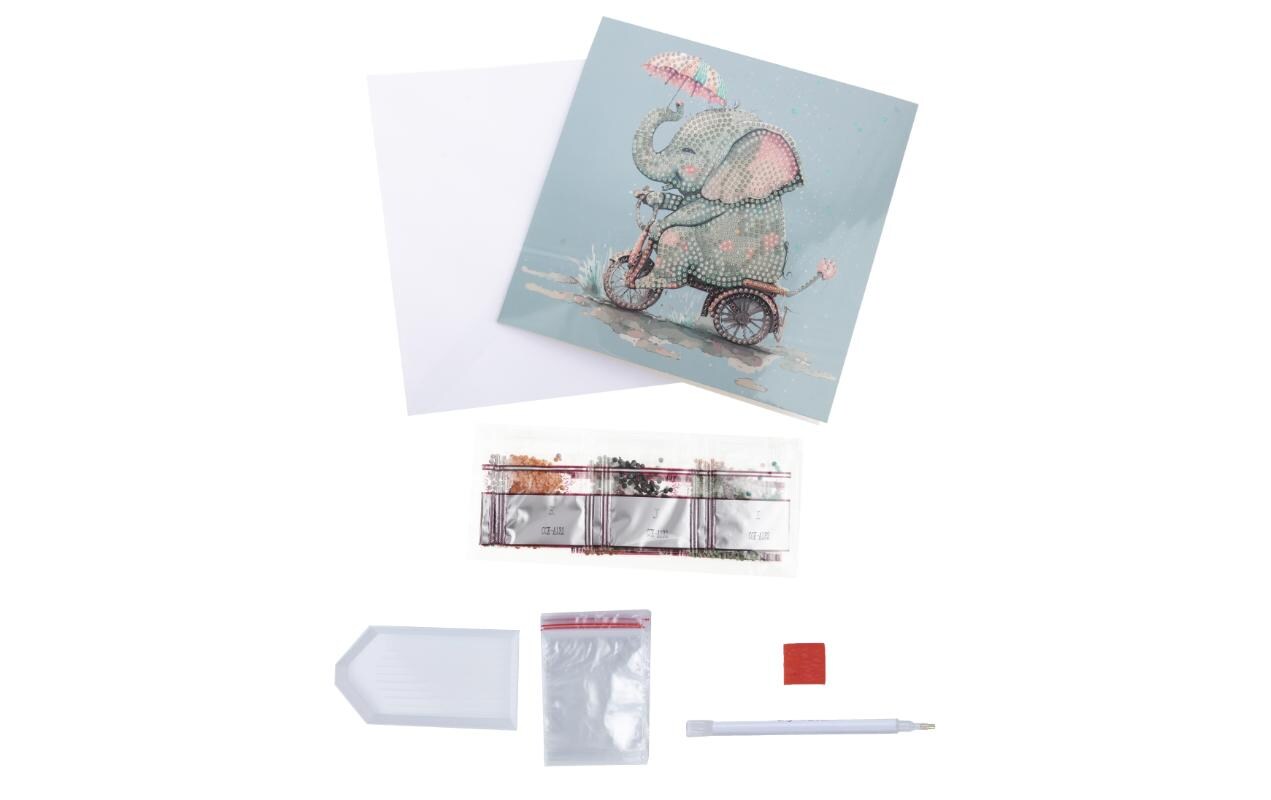 CRAFT Buddy Bastelset Crystal Art Card Elefant