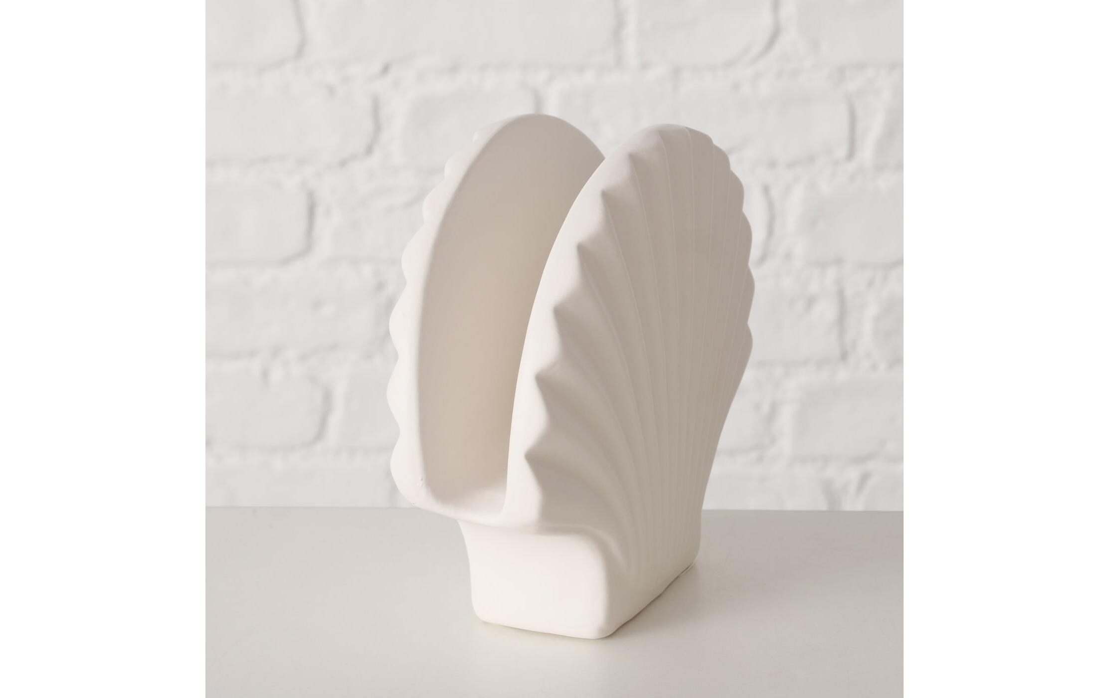 Boltze Serviettenhalter Muschel Lamira, Weiss