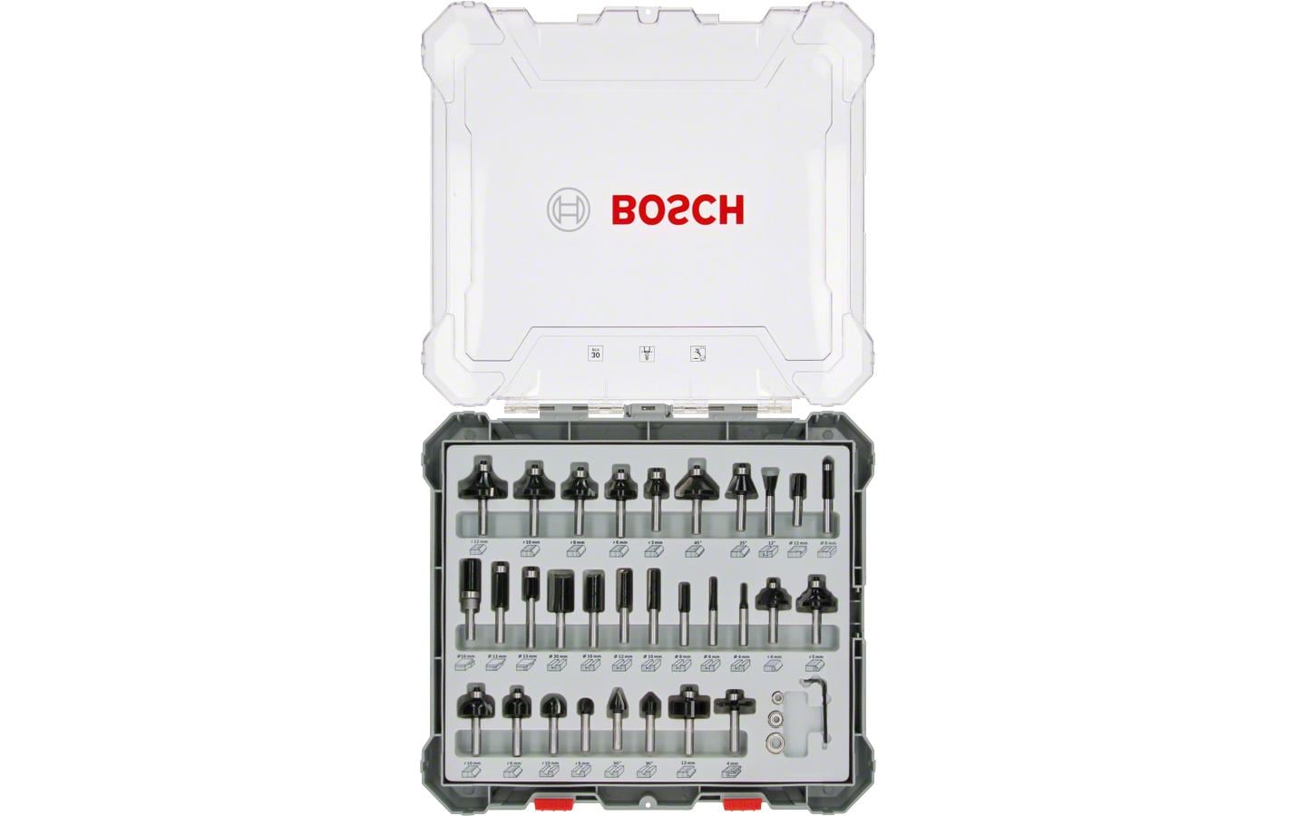 Bosch Professional Fräserset 8-mm-Schaft 30-teilig