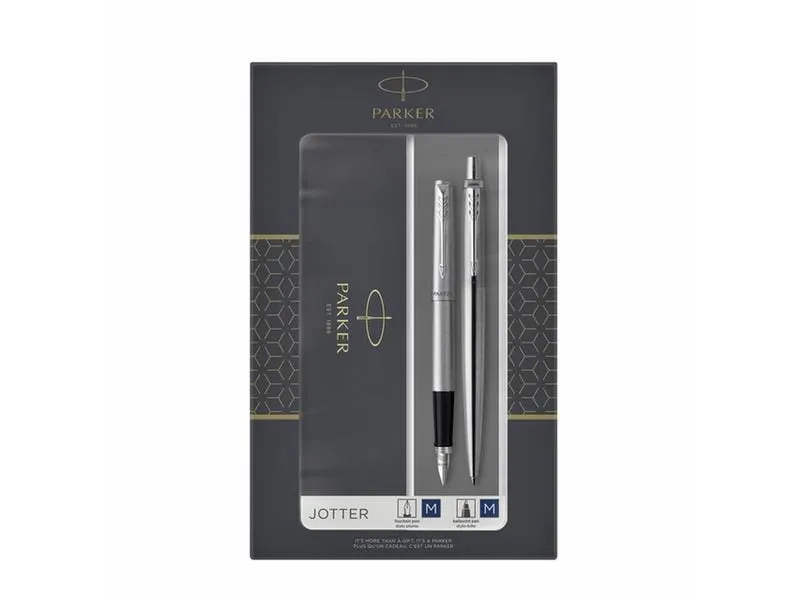 Parker Füllfederhalter DuoSet Jotter Edelstahl Medium (M)