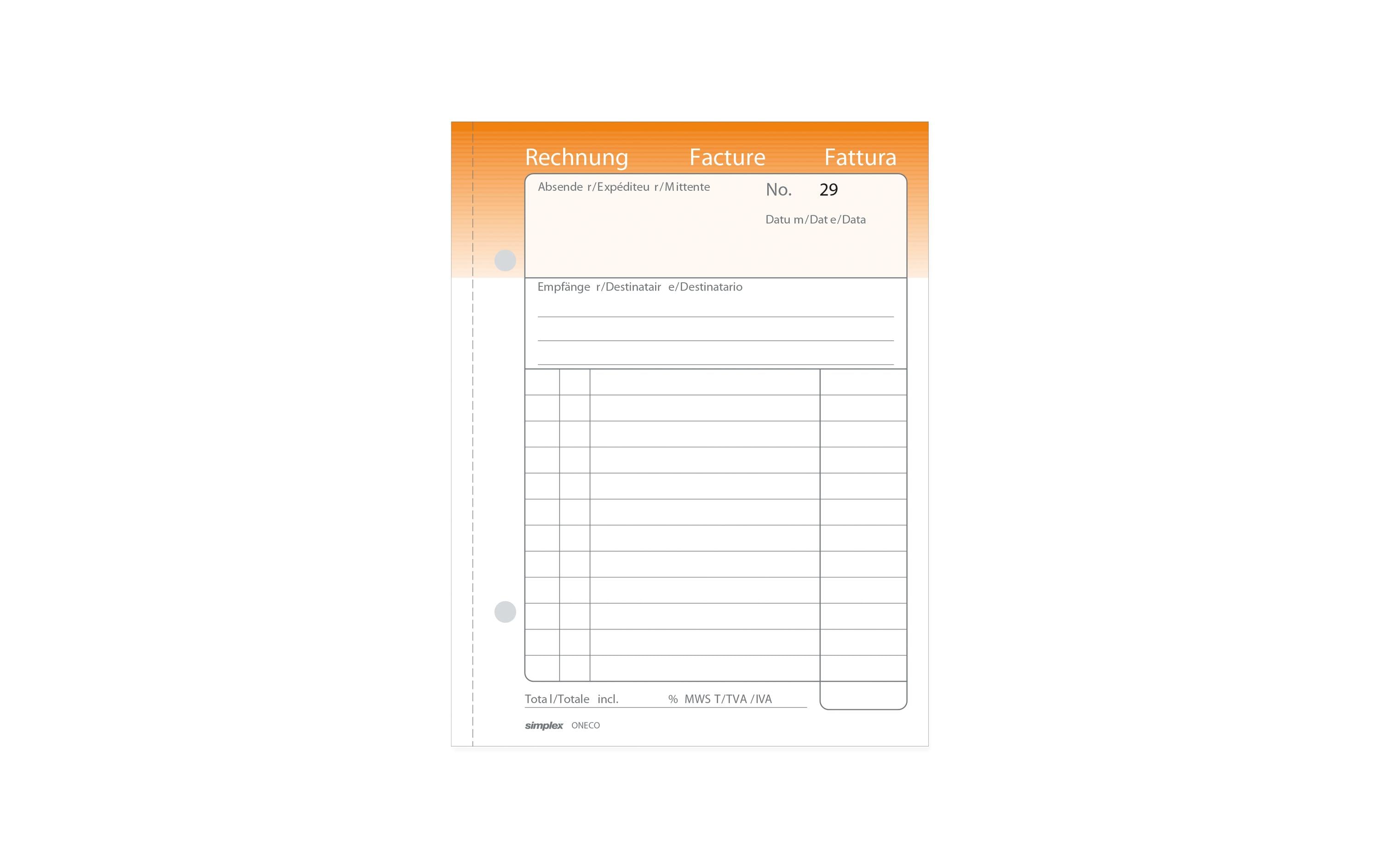 Simplex Durchschreibebuch A6 Rechnungs-Buch