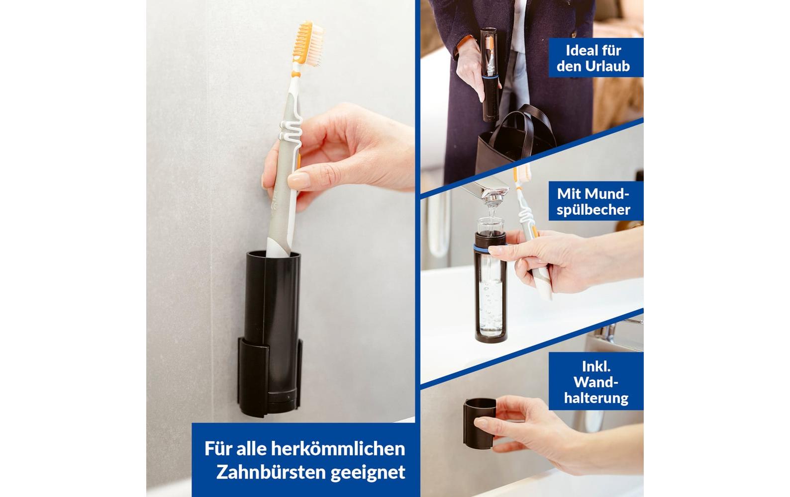 Capsello Zahnputzbecher Schwarz/Transparent