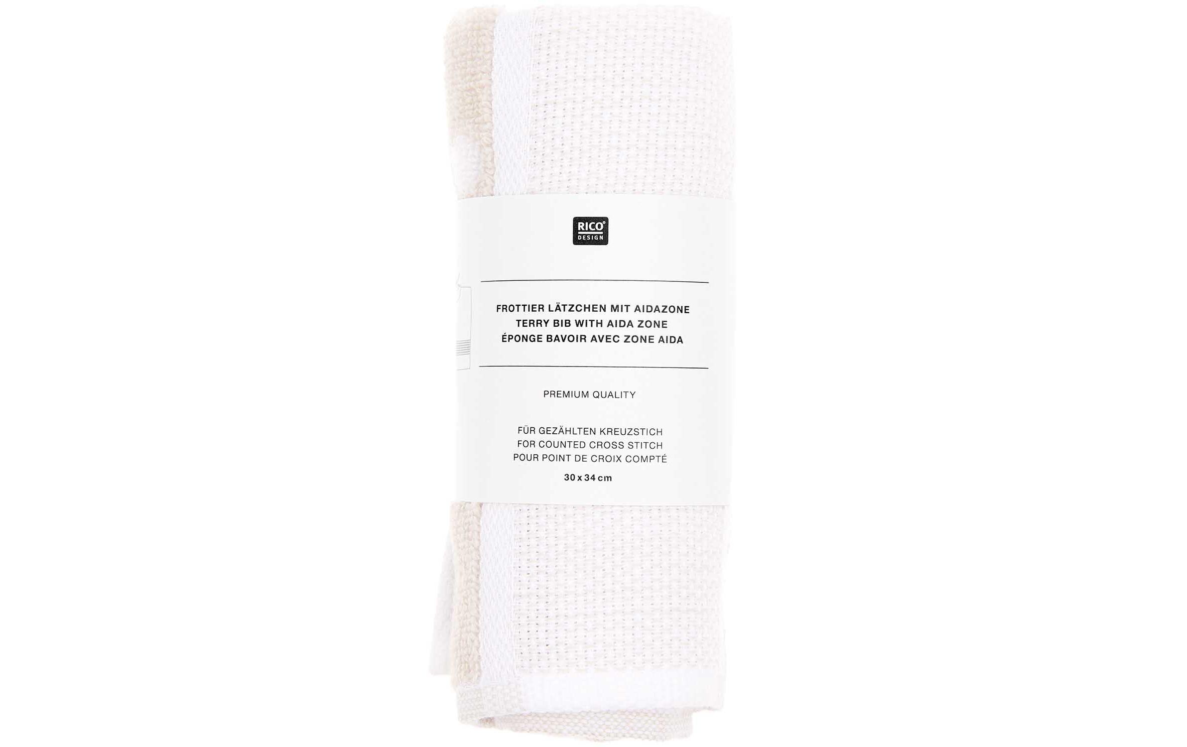 Rico Design Lätzchen Weiss, 30 x 34 cm