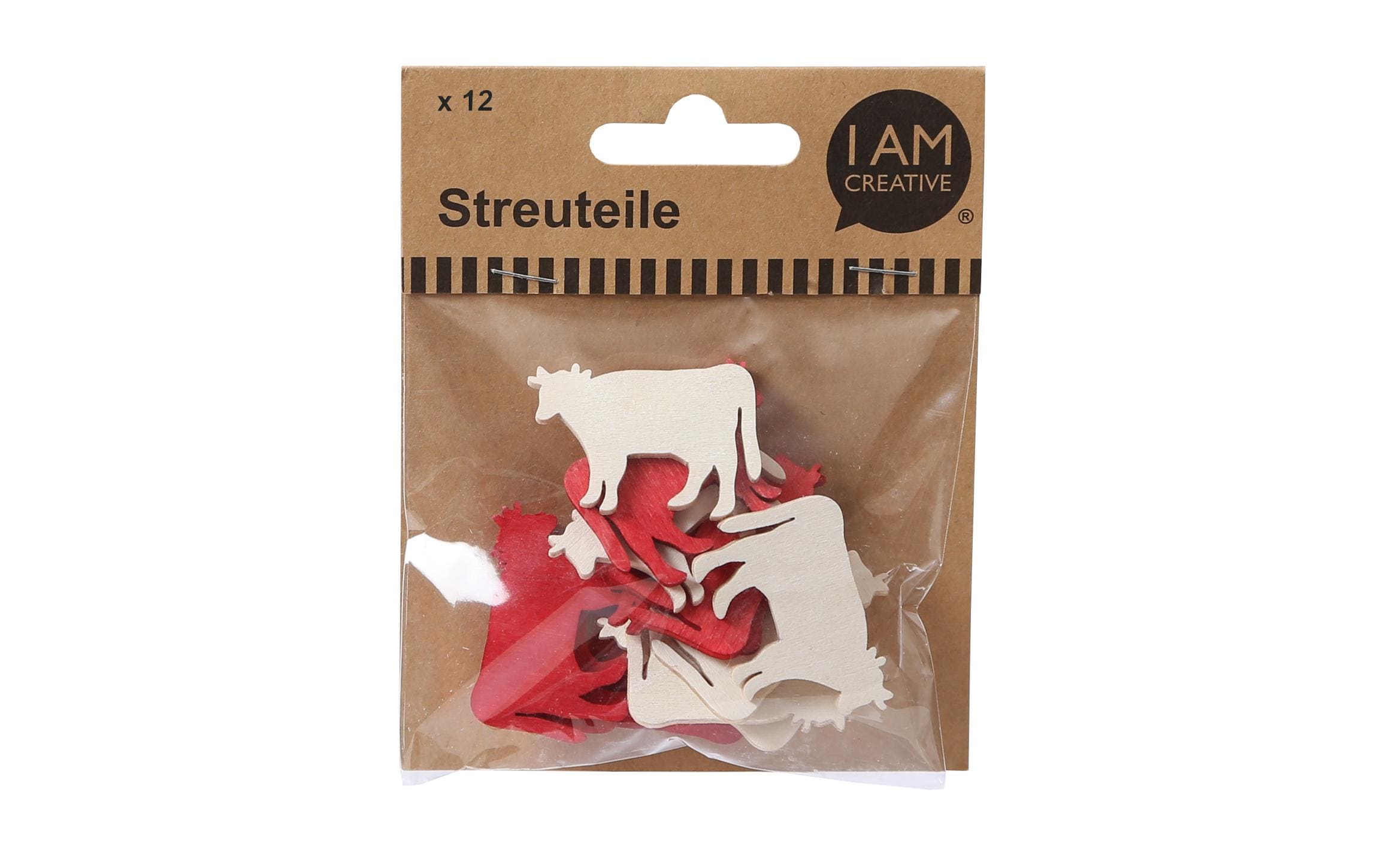I AM CREATIVE Streudeko Kuh 4 cm 12 Stück