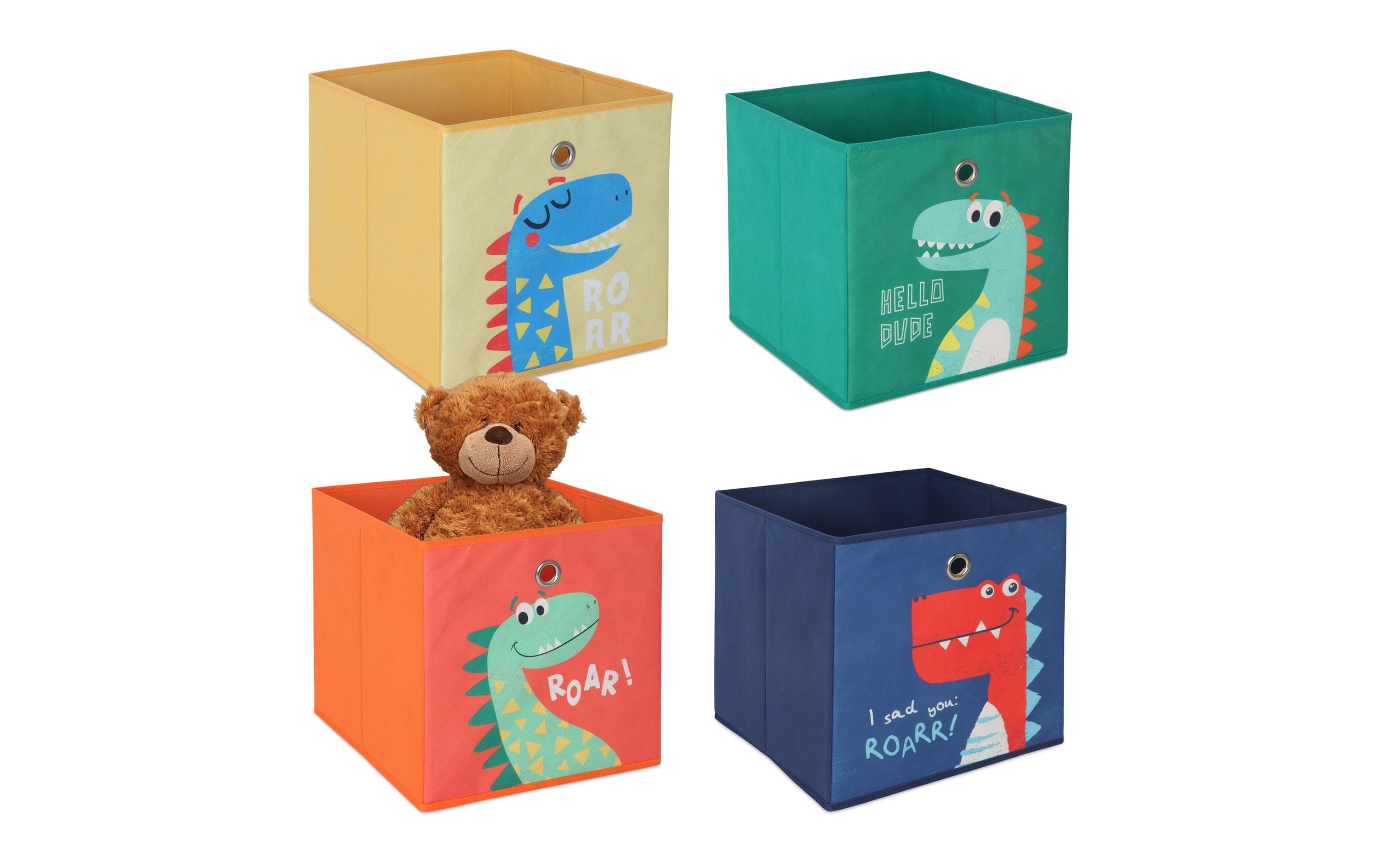 relaxdays Spielzeugbox Tiere 4 Stück relaxdays Spielzeugbox Tiere 4 Stück