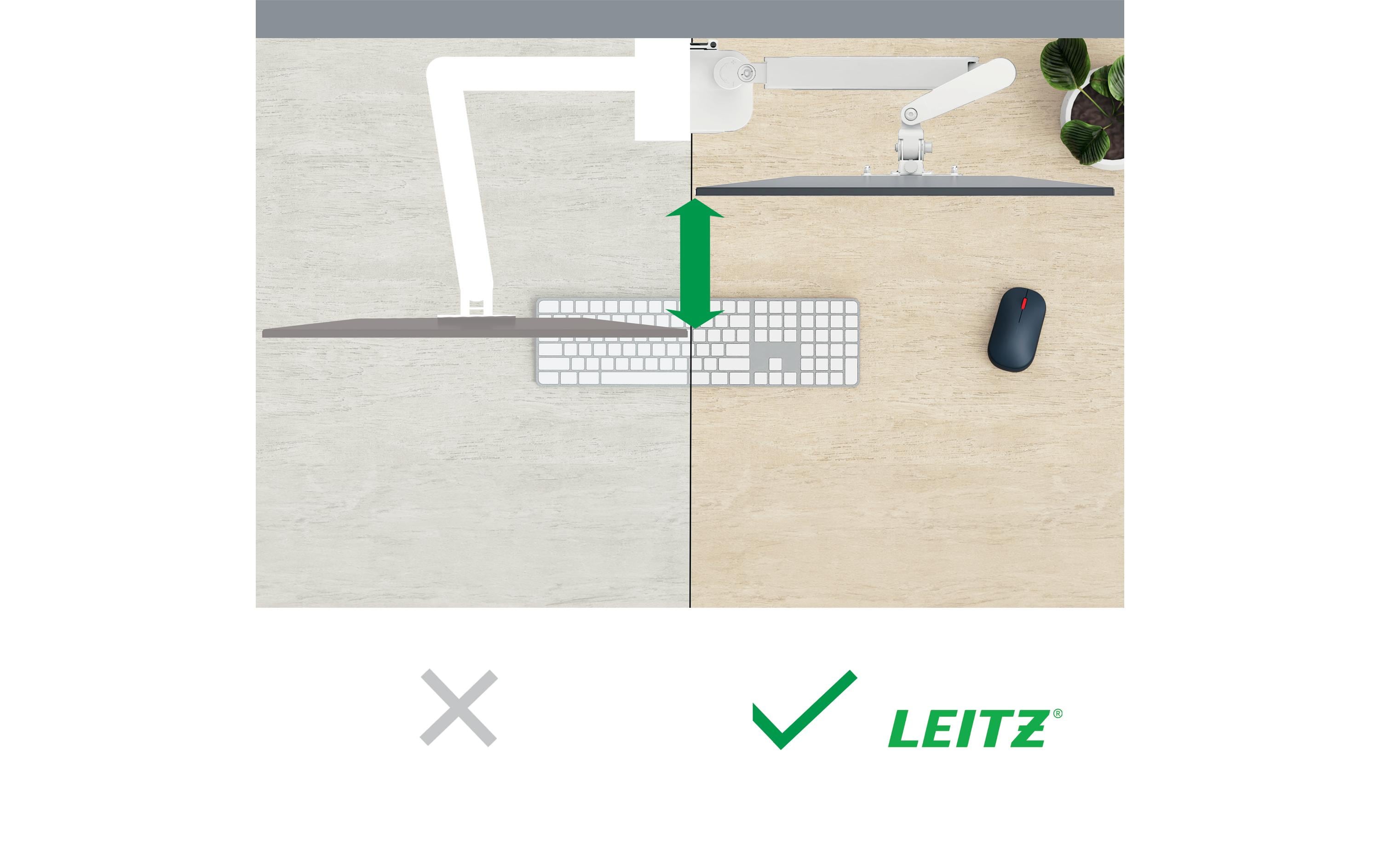 Leitz Tischhalterung Dual Monitorarm Ergo bis 9 kg – Grau