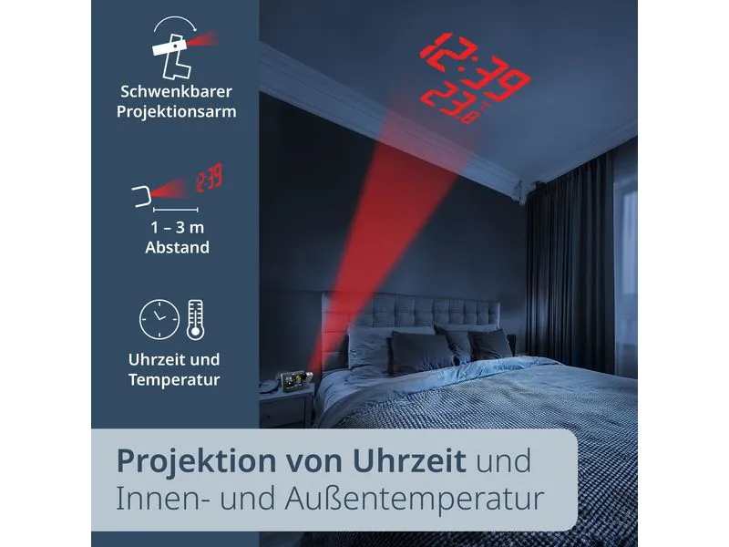 ADE Wetterstation mit Funk-Aussensensor Schwarz