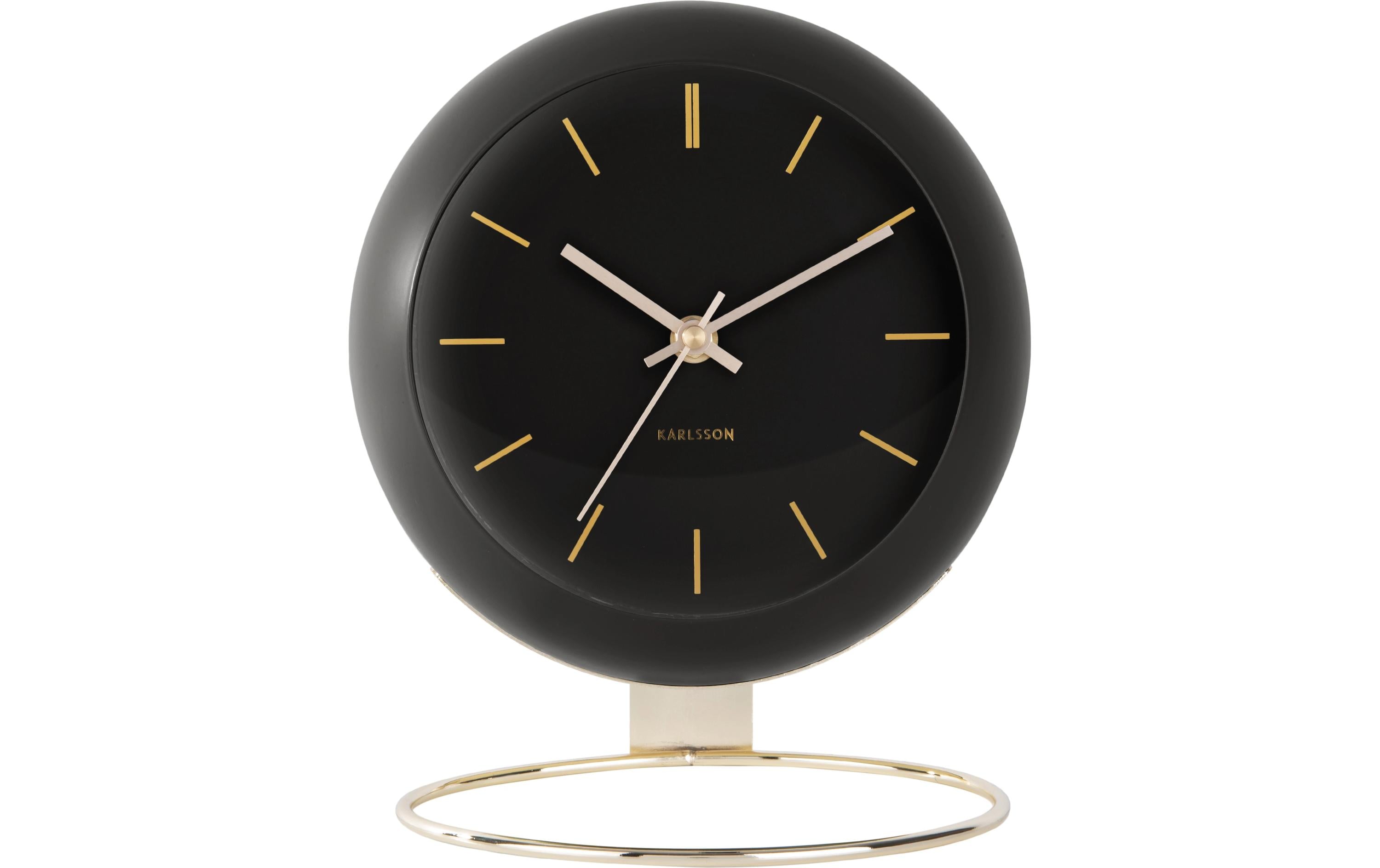 KARLSSON Tischuhr Globe 25 cm, Schwarz