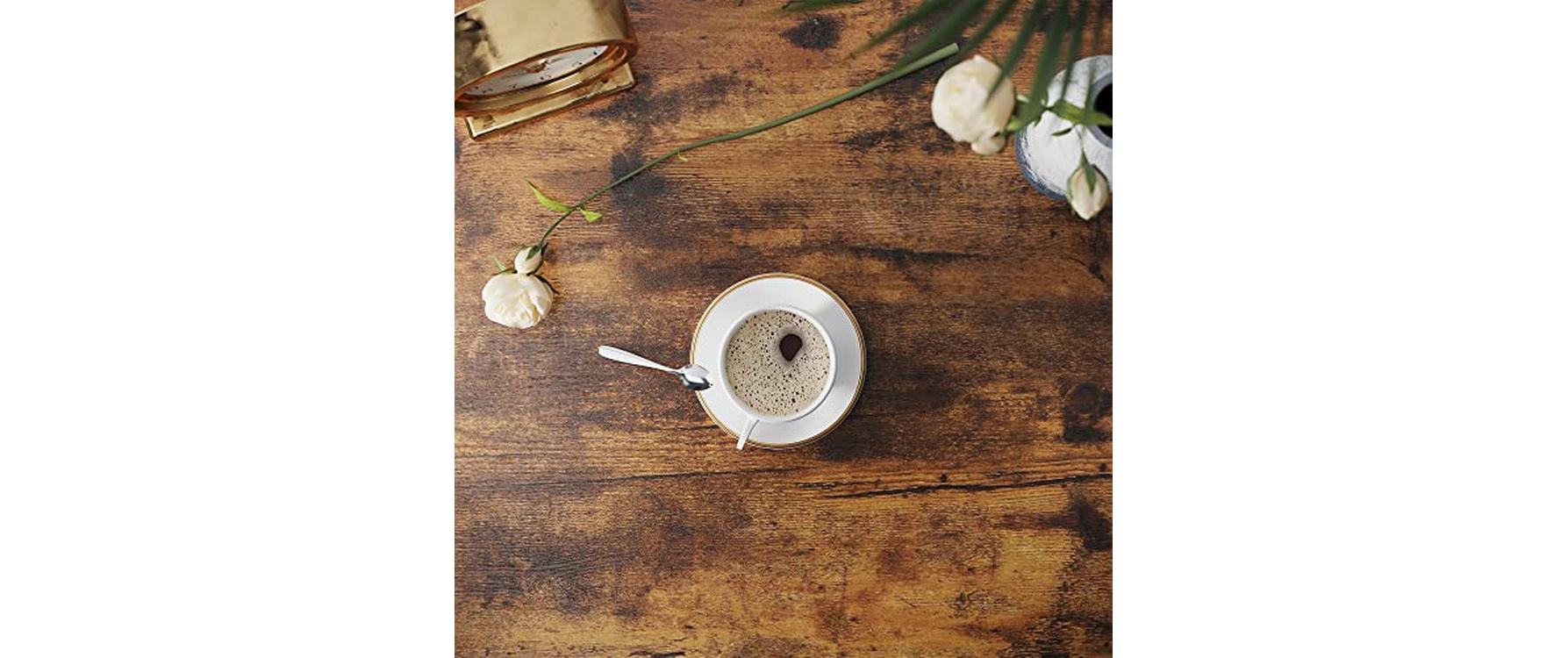 VASAGLE Couchtisch 88 x 47 cm, Braun/Schwarz