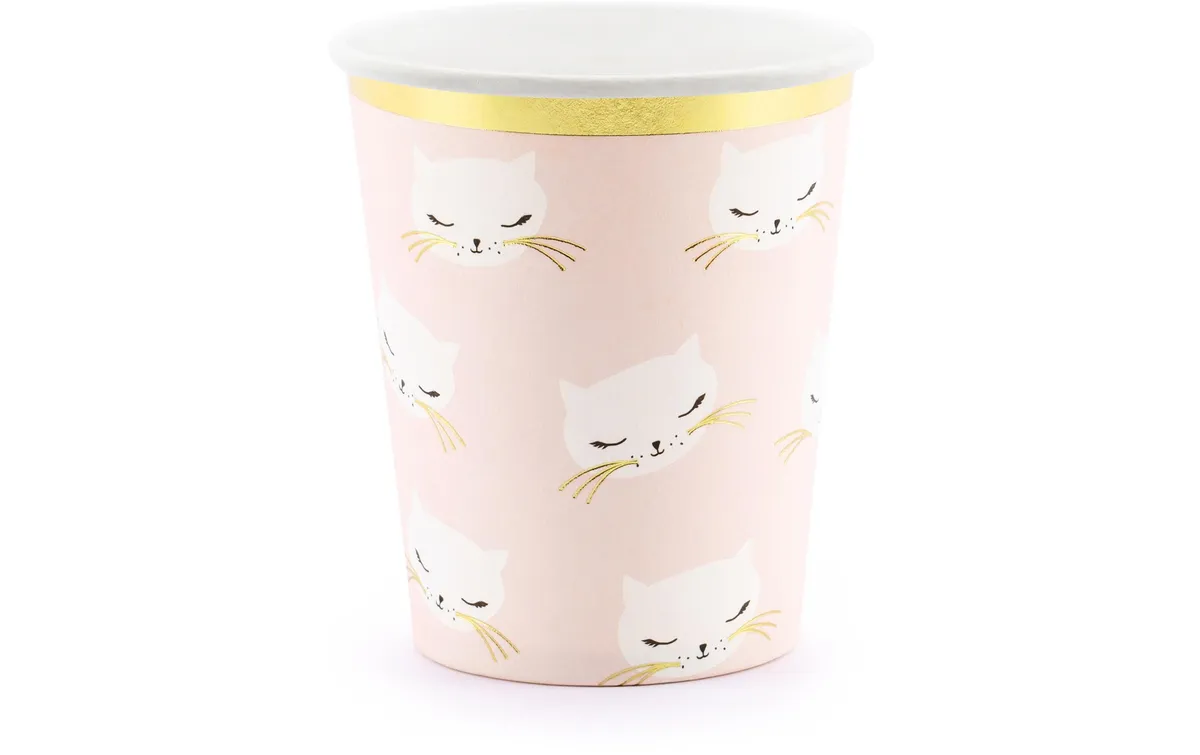 Partydeco Einwegbecher Cat 200 ml, 6 Stück, Hellrosa Partydeco Einwegbecher Cat 200 ml, 6 Stück, Hellrosa