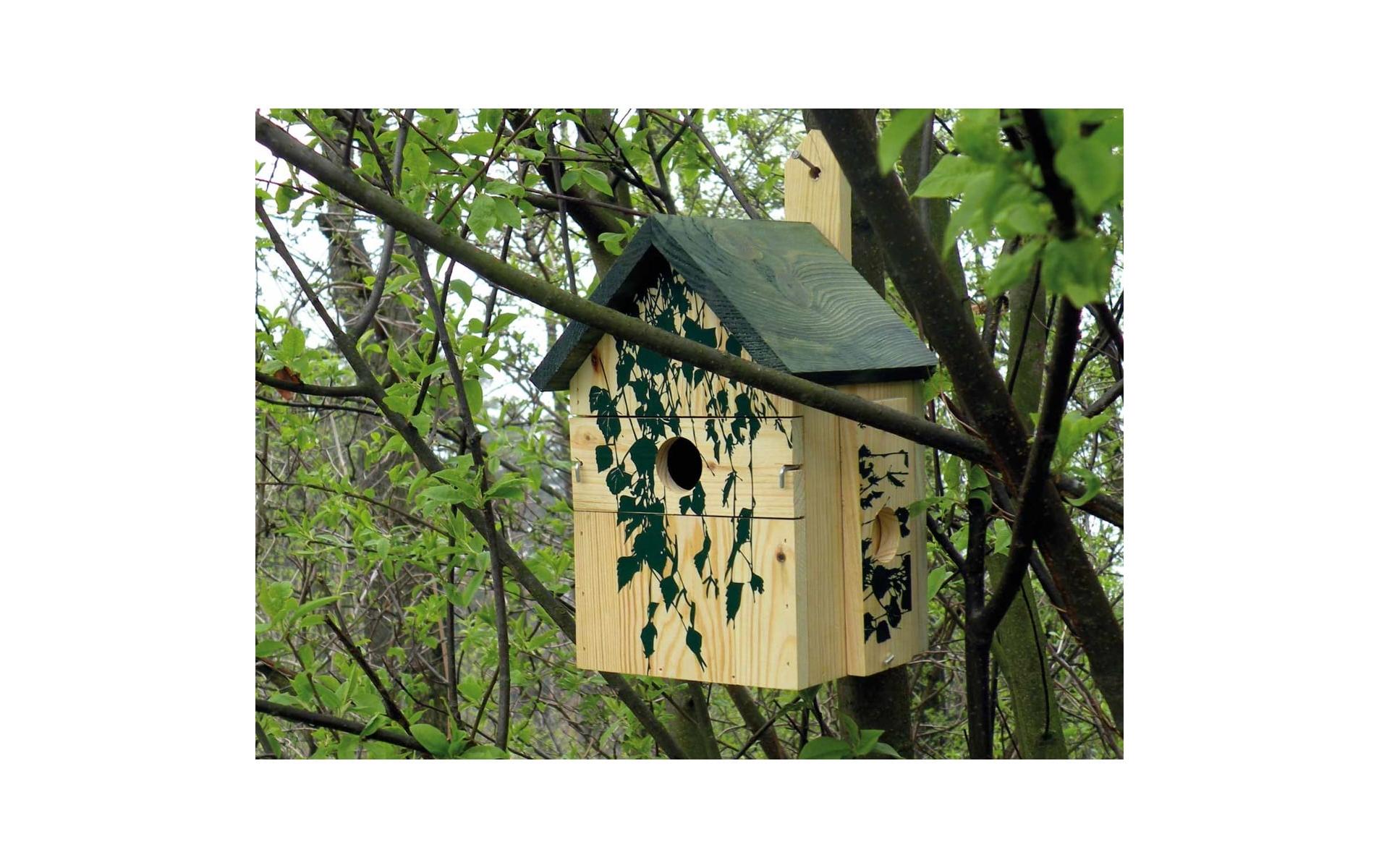 dobar Nistkasten Camouflage Birke, 17.5 x 17 x 33 cm, Holz