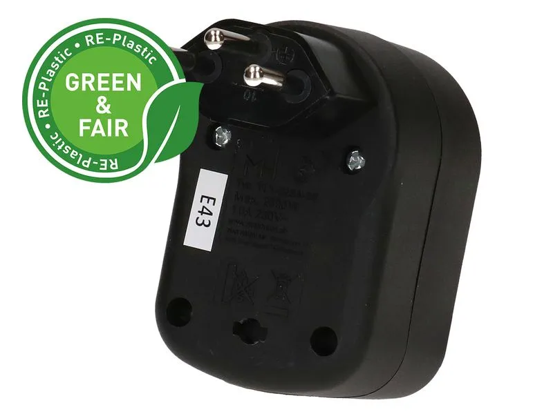 Max Hauri Mehrfachstecker ADAPT 2x Typ 13 schwarz drehbar Green+Fair Max Hauri Mehrfachstecker ADAPT 2x Typ 13 schwarz drehbar Green+Fair