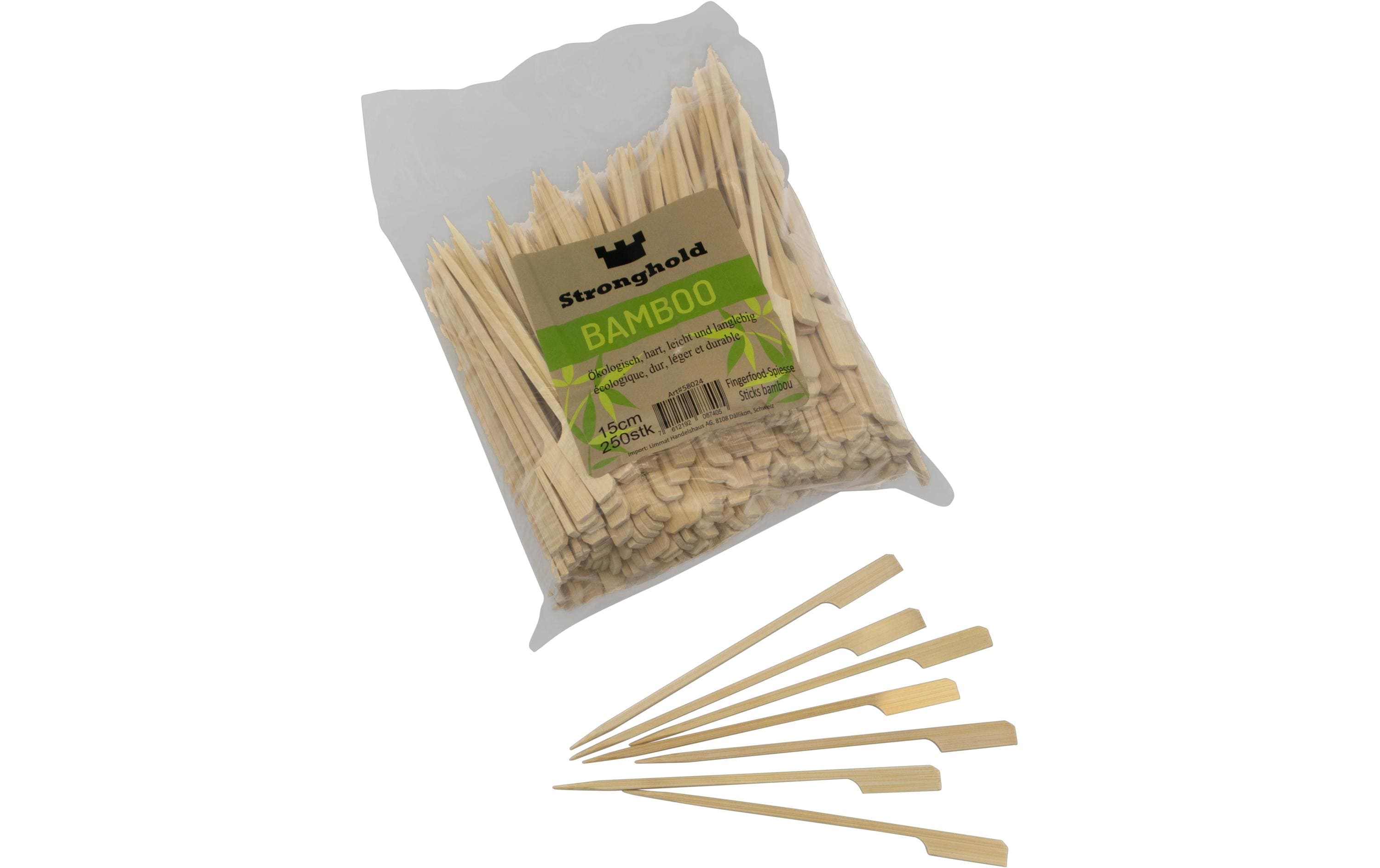 Stronghold Bambus-Spiesse mit Griff 15 cm, 250 Stück