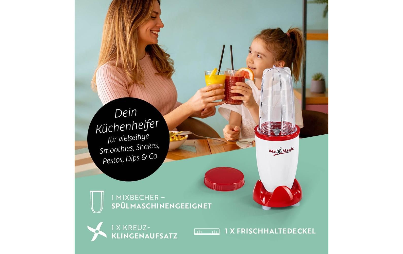 GOURMETmaxx Mr. Magic Mixer Rot/Weiss