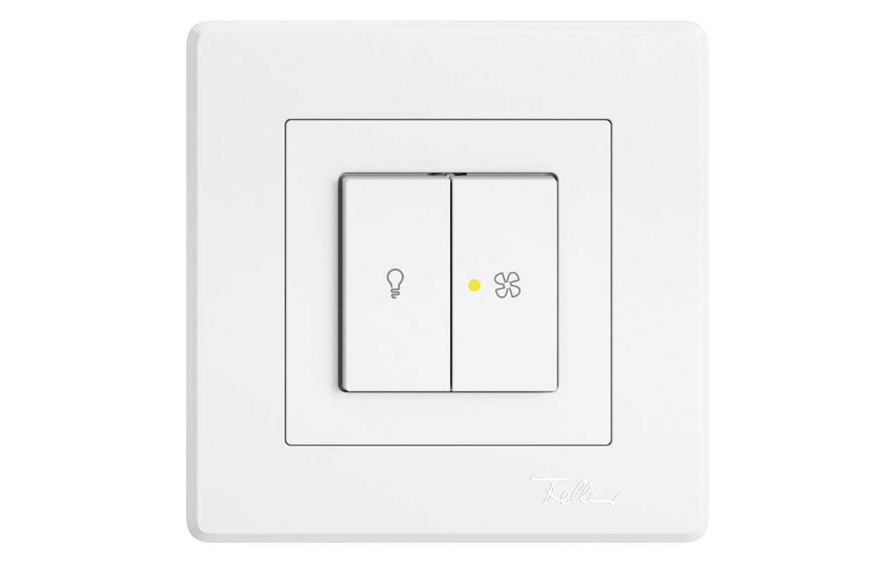 Feller EDIZIOliv Schalter UP-Doppeldruckschalter Licht und Ventilator 3+3 Feller EDIZIOliv Schalter UP-Doppeldruckschalter Licht und Ventilator 3+3