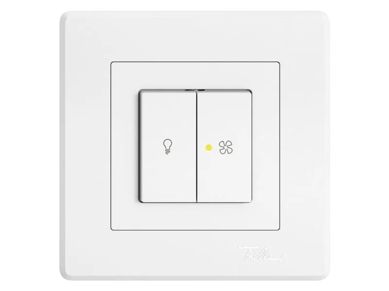Feller EDIZIOliv Schalter UP-Doppeldruckschalter Licht und Ventilator 3+3