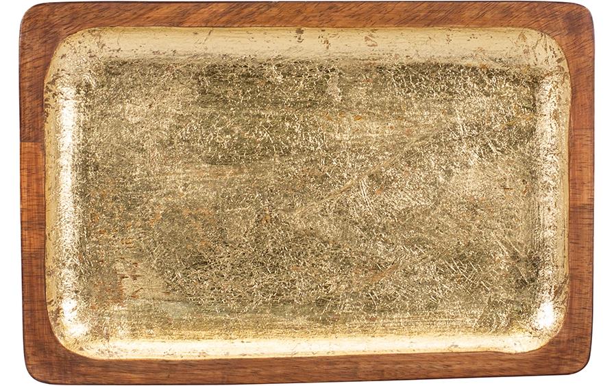 Kadastar Servierplatte Shine 29 x 19 cm, Braun/Gold