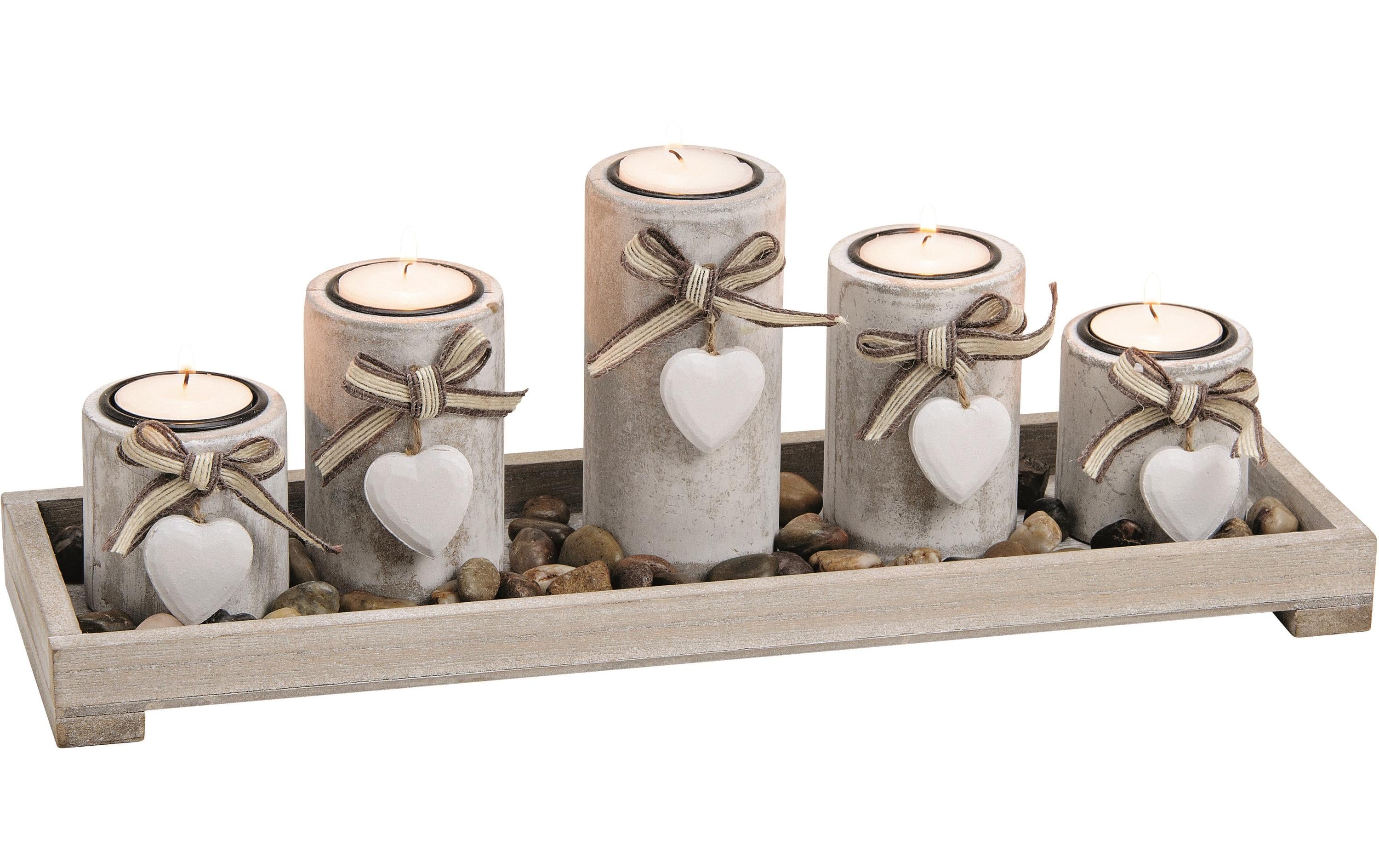 G. Wurm Teelichthalter für 5 Stück auf Tablett