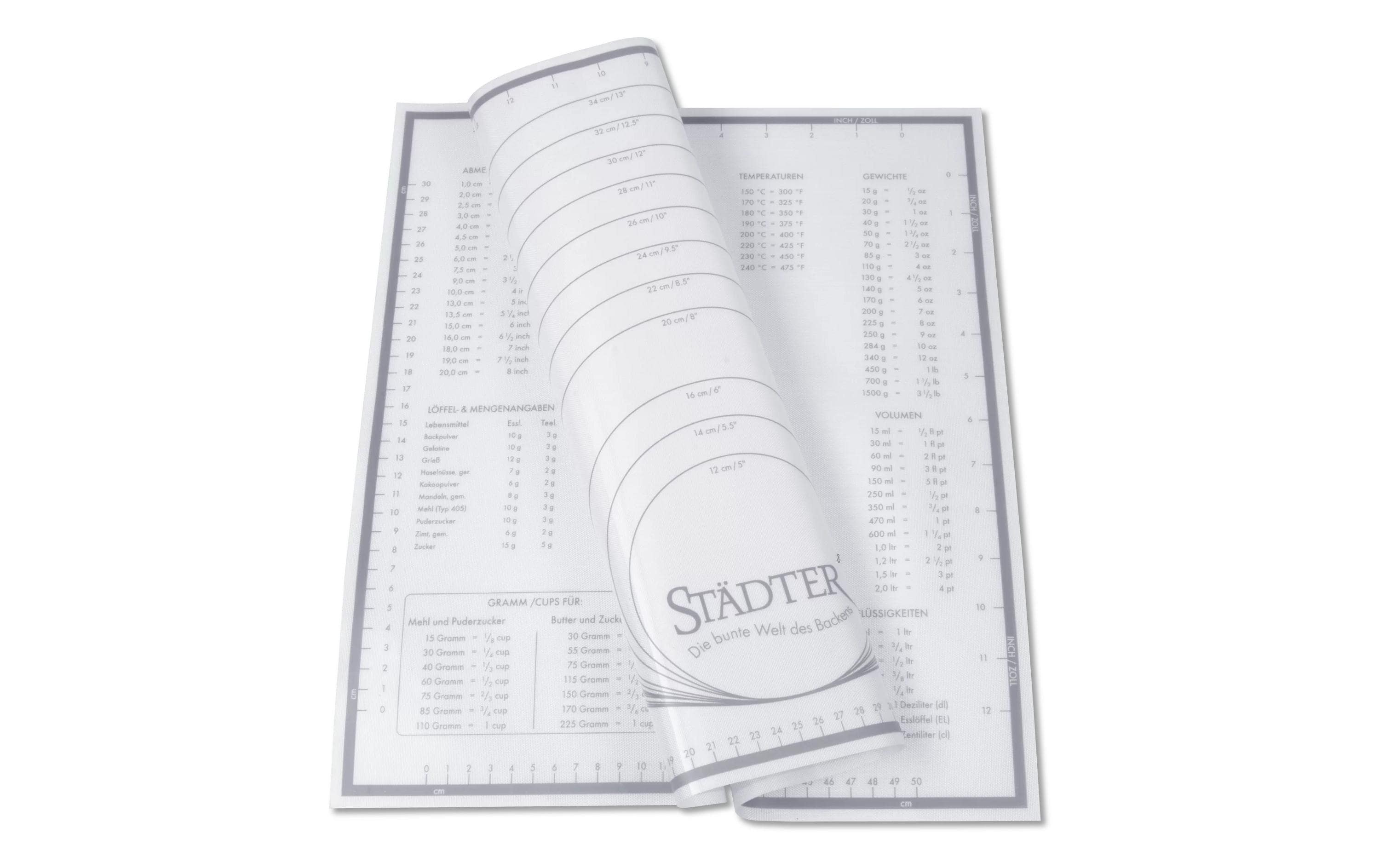 Städter Backmatte 60 x 40 cm 1 Stück, Weiss, 60 x 40 cm