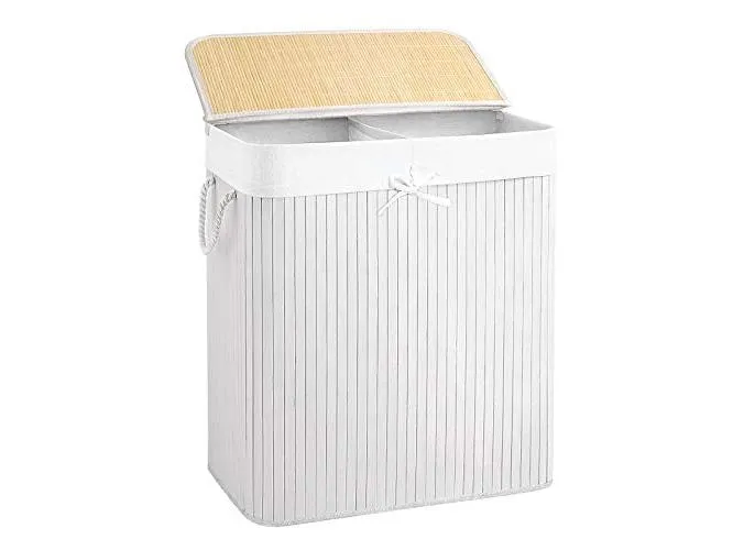 Songmics Wäschekorb mit Deckel 100 l, Weiss Songmics Wäschekorb mit Deckel 100 l, Weiss