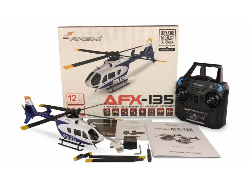 Amewi Helikopter AFX-135 Polizei 4-Kanal Singlerotor RTF Amewi Helikopter AFX-135 Polizei 4-Kanal Singlerotor RTF