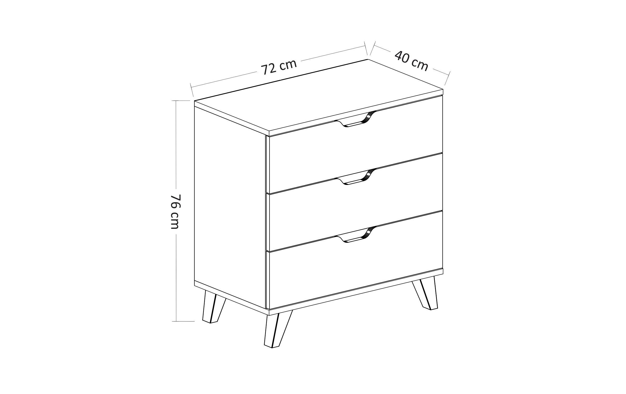 Woody Fashion Kommode Valencia 72 cm x 76 cm