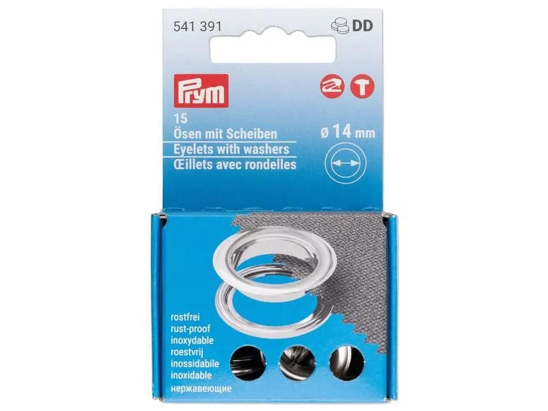 Prym Ösen mit Scheiben 14 mm Prym Ösen mit Scheiben 14 mm