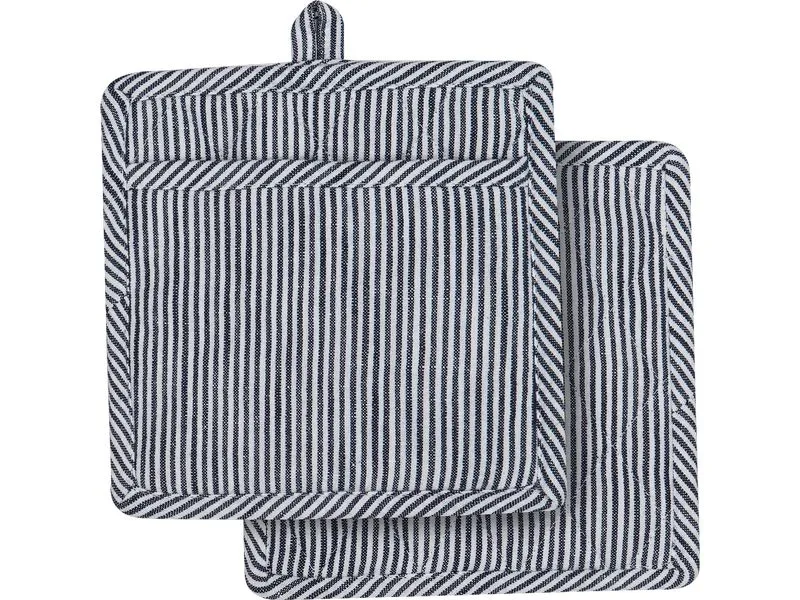 Ladelle Topflappen Lina Stripe 2 Stück, Blau/Weiss Ladelle Topflappen Lina Stripe 2 Stück, Blau/Weiss