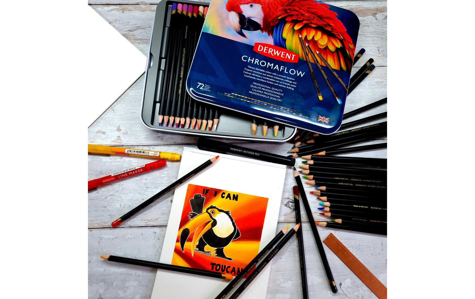 Derwent Chromaflow Buntstifte, mehrfarbig, 3,5 mm, 72-teilig