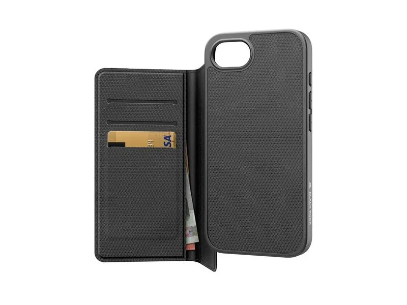 Black Rock Book Cover 2-1 Wallet Apple iPhone 16e Black Rock Book Cover 2-1 Wallet Apple iPhone 16e