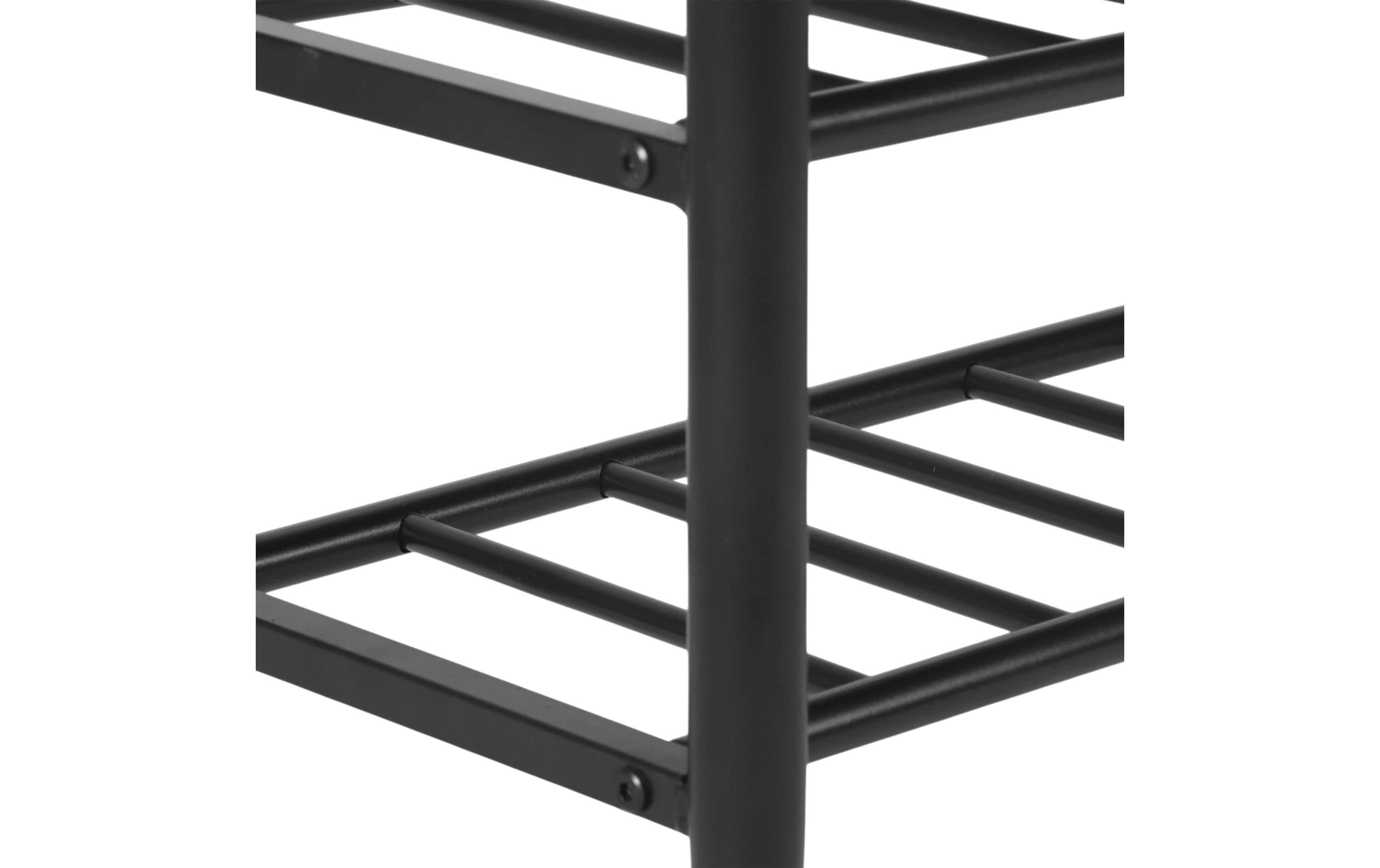 relaxdays Schuhbank mit zwei Ablagen 80 x 50 cm, Schwarz