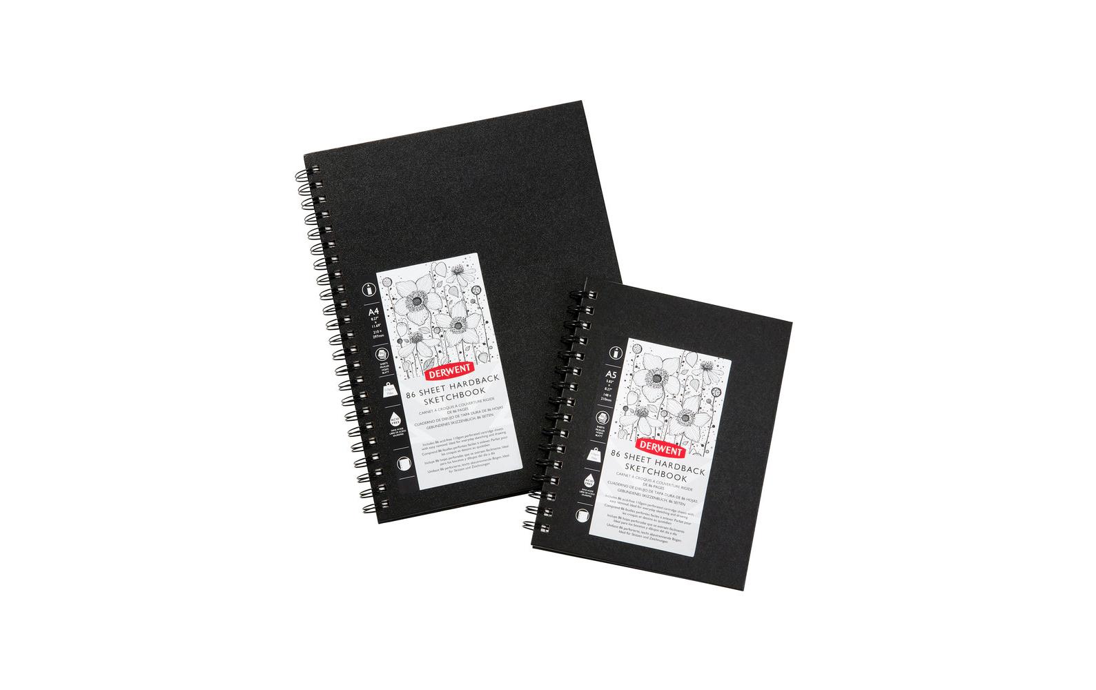 Derwent Hardcover-Skizzenbuch, DIN-A4, Hochformat, 86 Blatt