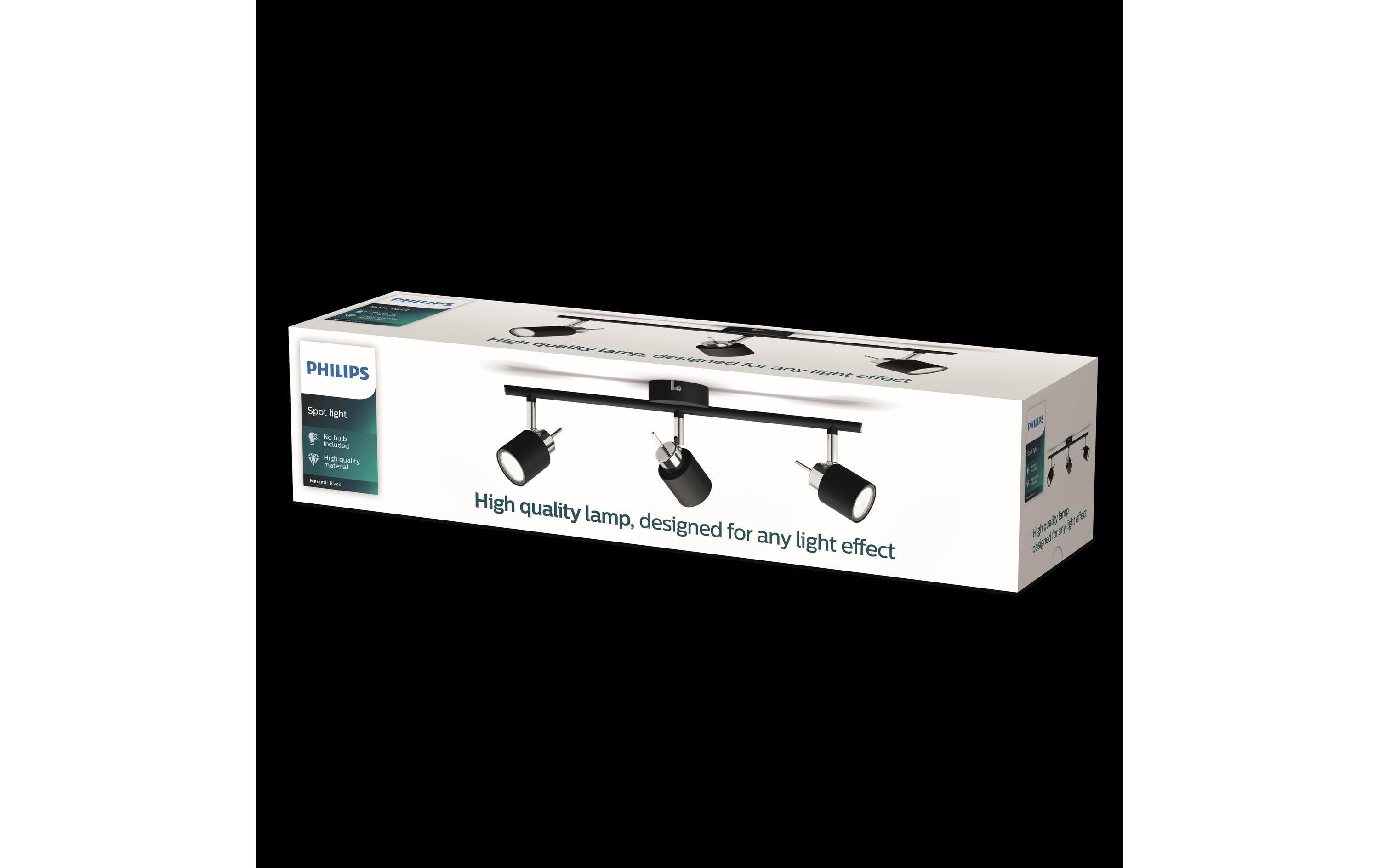 Philips Aufbauspot Meranti 3 x 35W GU10 Schwarz, ohne Leuchtmittel