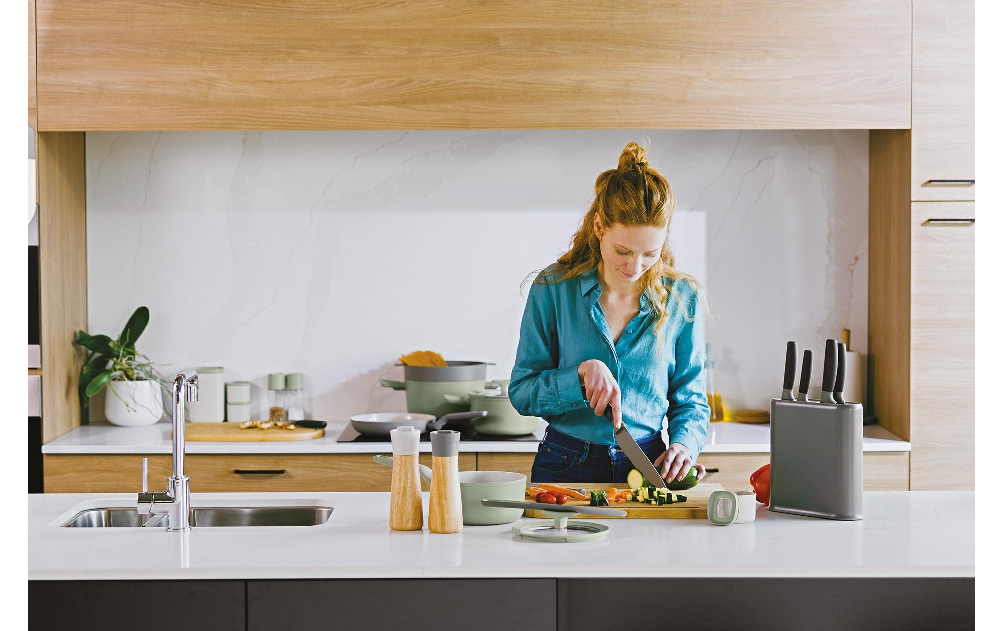 BergHOFF Messerblock-Set mit Messer Leo Balance Grau/Grün