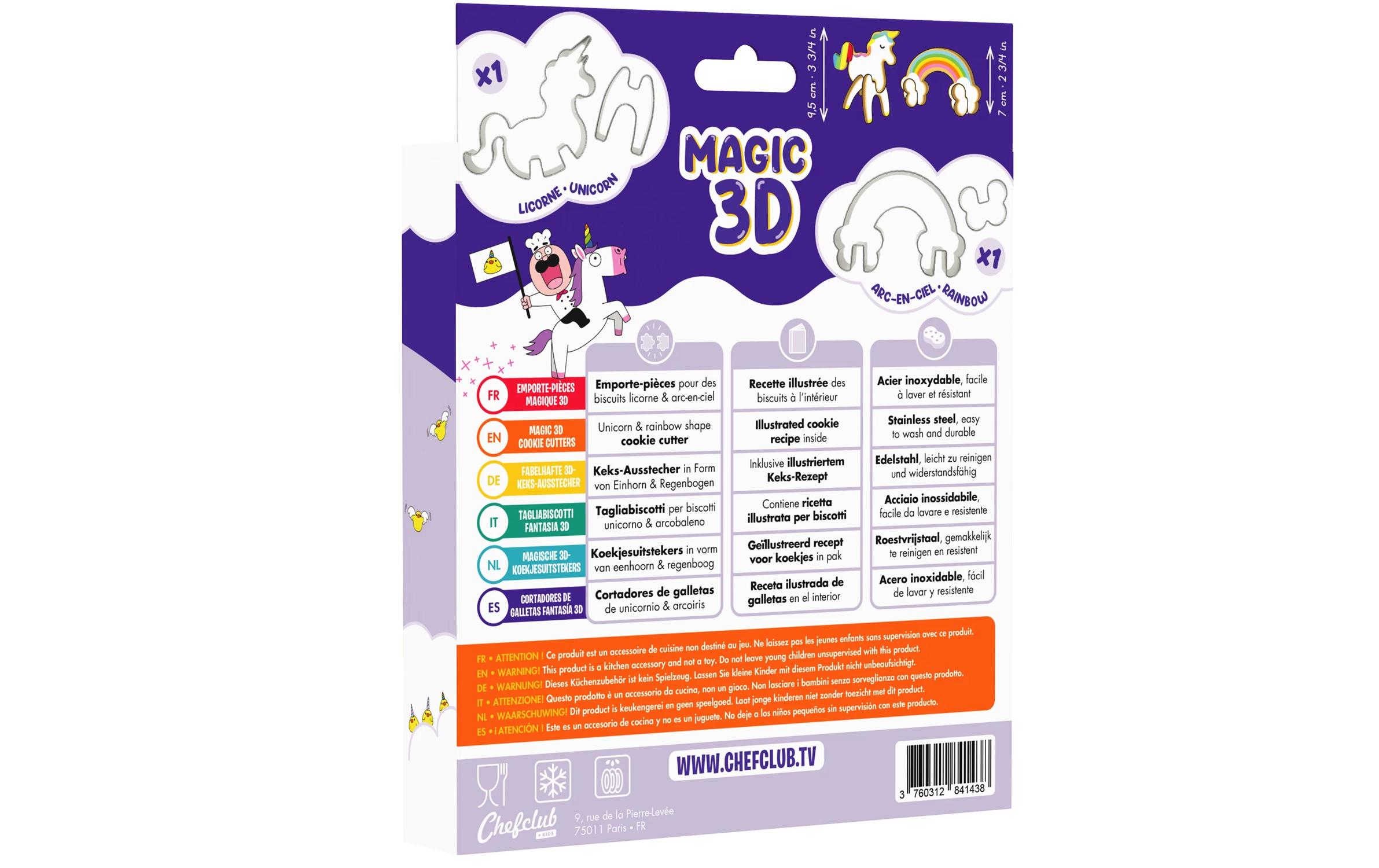 Chefclub Keksausstecher Einhorn/Regenbogen