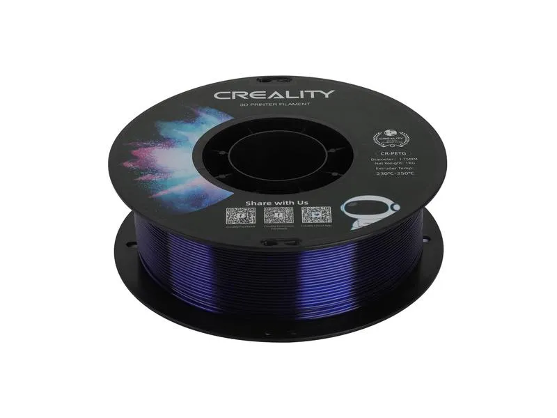 Creality Filament PETG, Transparent Blau, 1.75 mm, 1 kg Creality Filament PETG, Transparent Blau, 1.75 mm, 1 kg