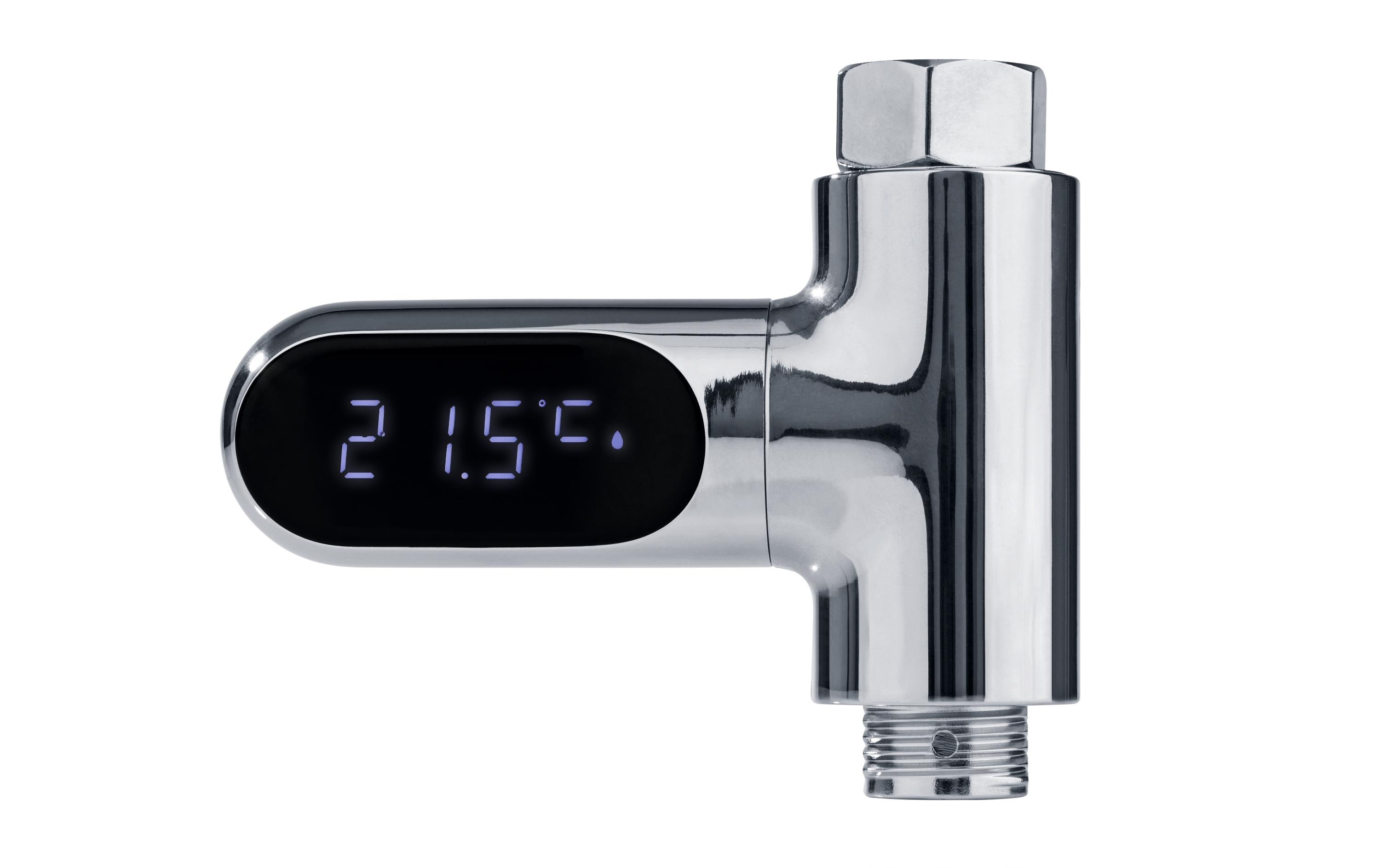 MAXXmee Thermometer Wasserarmaturen LED Durchlaufthermometer, 5-85C