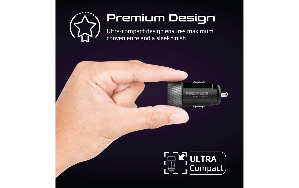 Promate Autoladegerät ProMate PowerDrive-PD20, Mini Car Charger