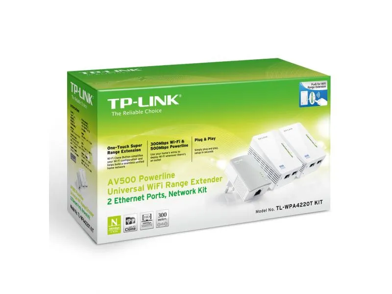 TP-Link Powerline TL-WPA4220 TKIT 2xTL-WPA4220, 1xTL-PA4010 TP-Link Powerline TL-WPA4220 TKIT 2xTL-WPA4220, 1xTL-PA4010