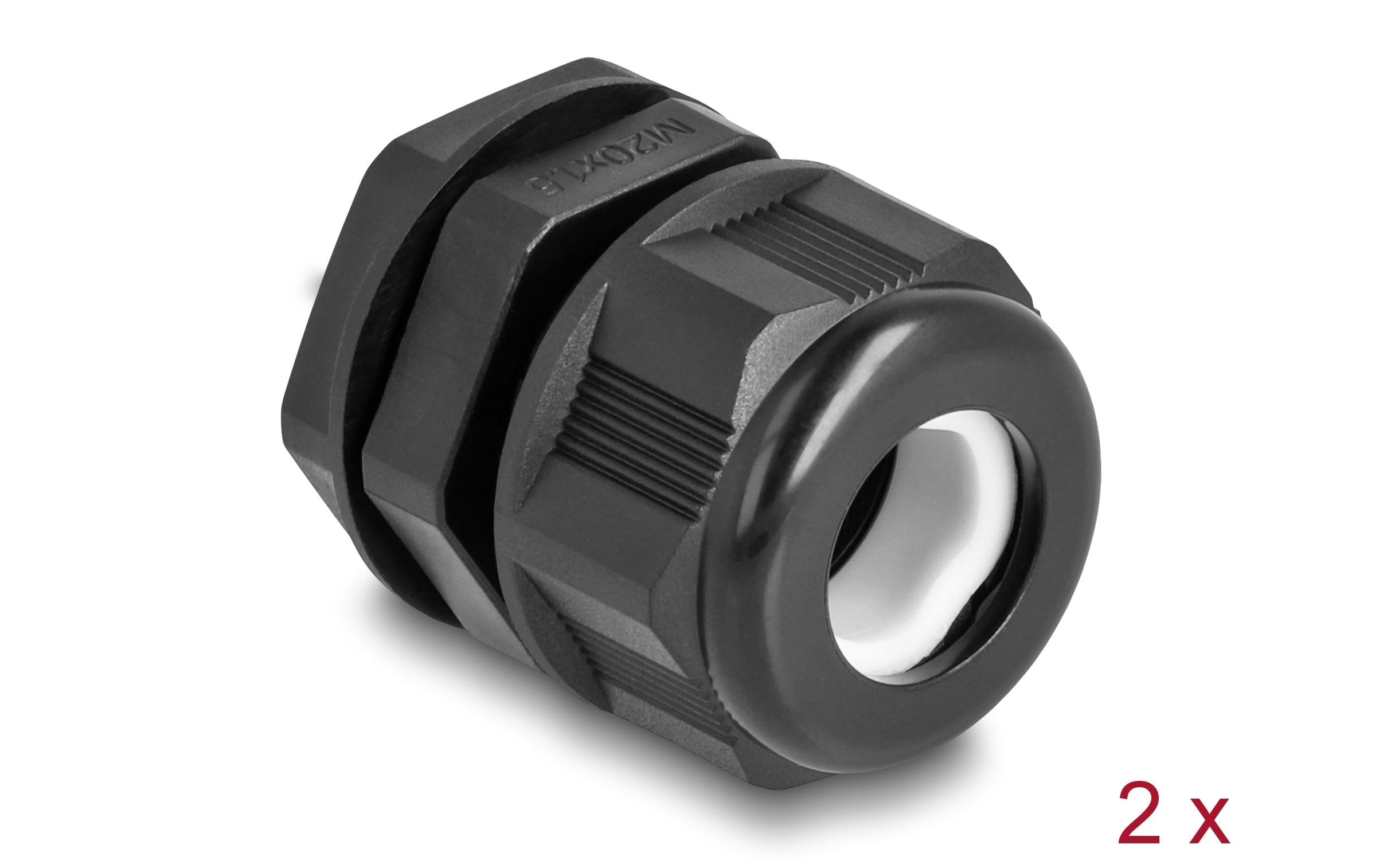 Delock Kabelverschraubung M20, schwarz 2 Stück Delock Kabelverschraubung M20, schwarz 2 Stück