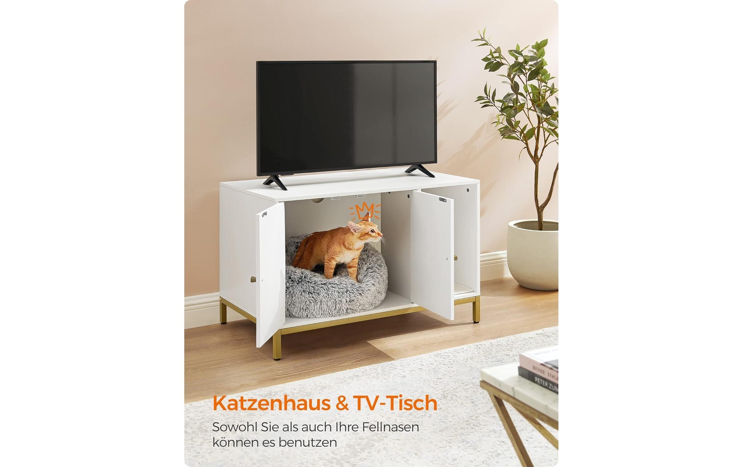 Feandrea Katzenhaus für Katzentoilette 80 x 50 x 55 cm